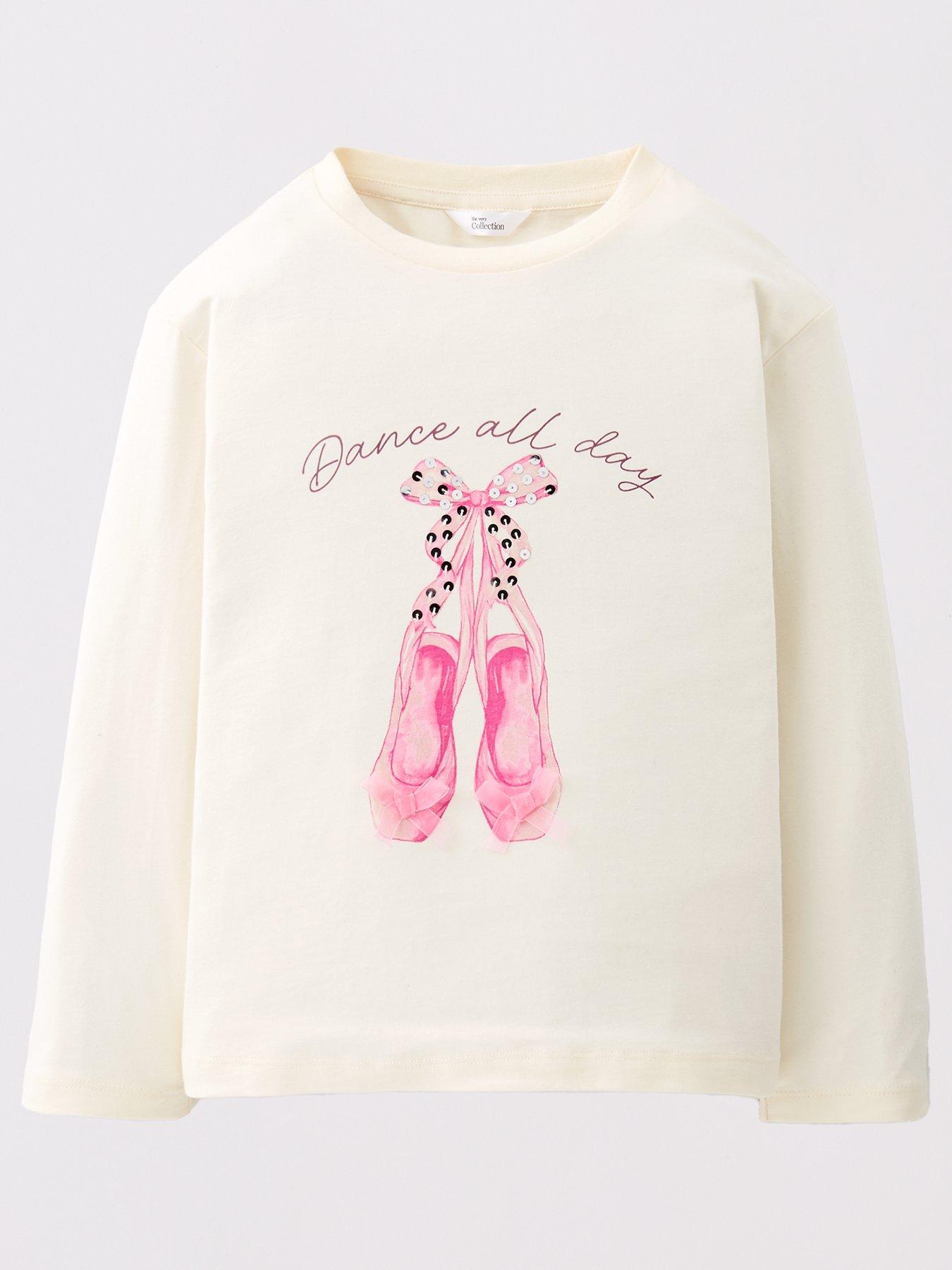  image of the-very-collection-girls-ballerina-2-pack-long-sleeve-tops-cream