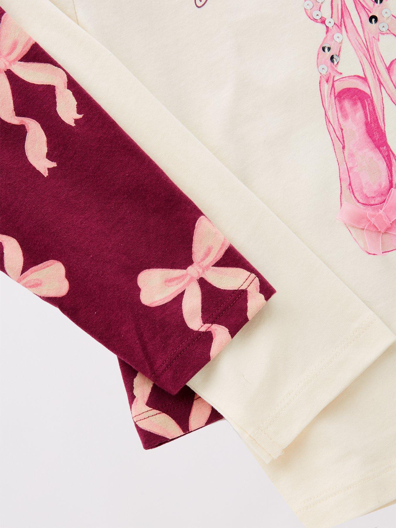  image of the-very-collection-girls-ballerina-2-pack-long-sleeve-tops-cream