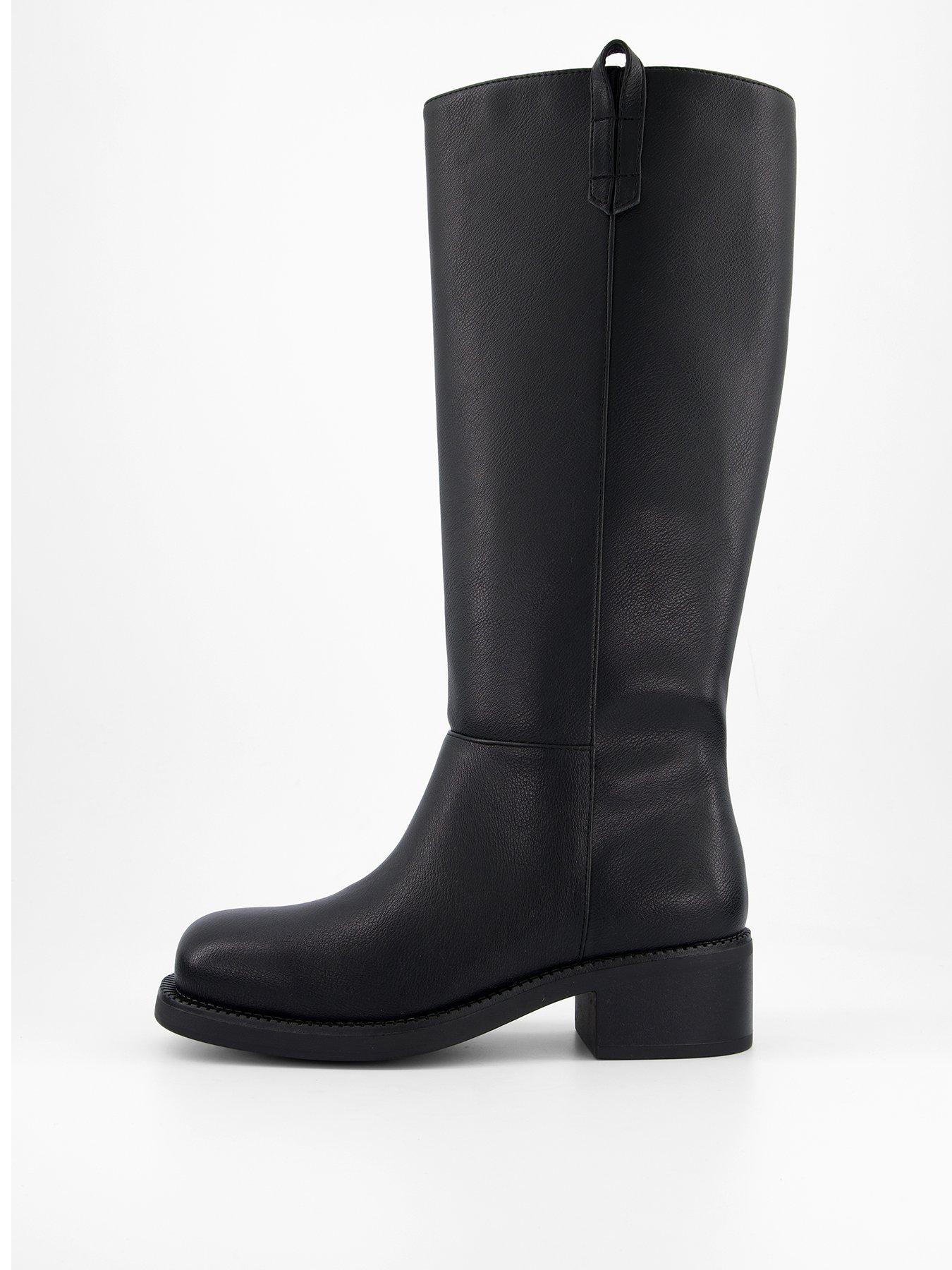  image of the-very-collection-wide-fit-knee-boot-pu-black