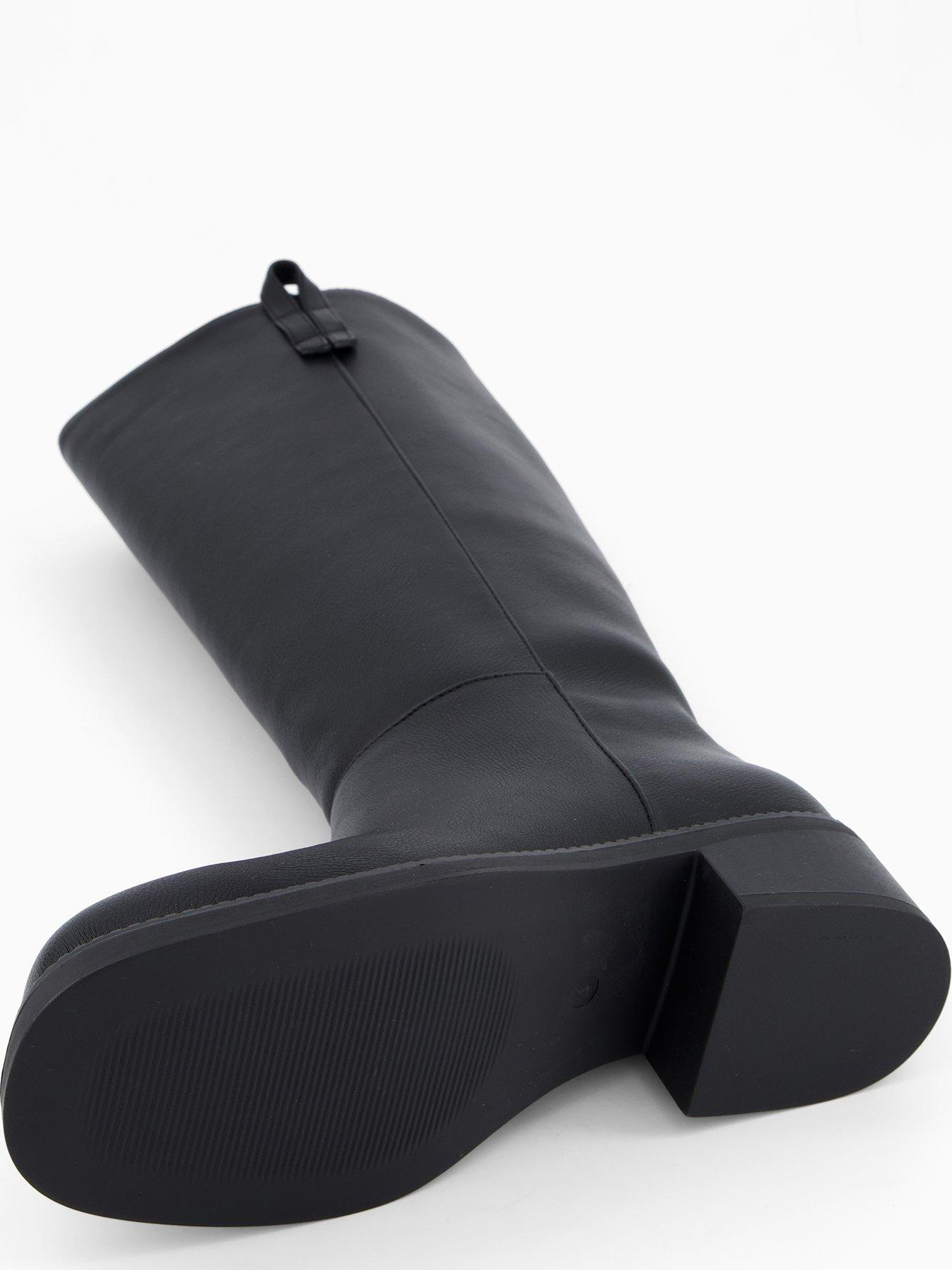  image of the-very-collection-wide-fit-knee-boot-pu-black