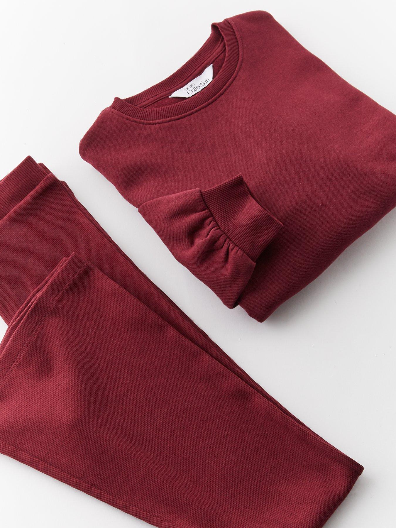  image of the-very-collection-girls-sweatshirt-with-flare-legging-burgundyred