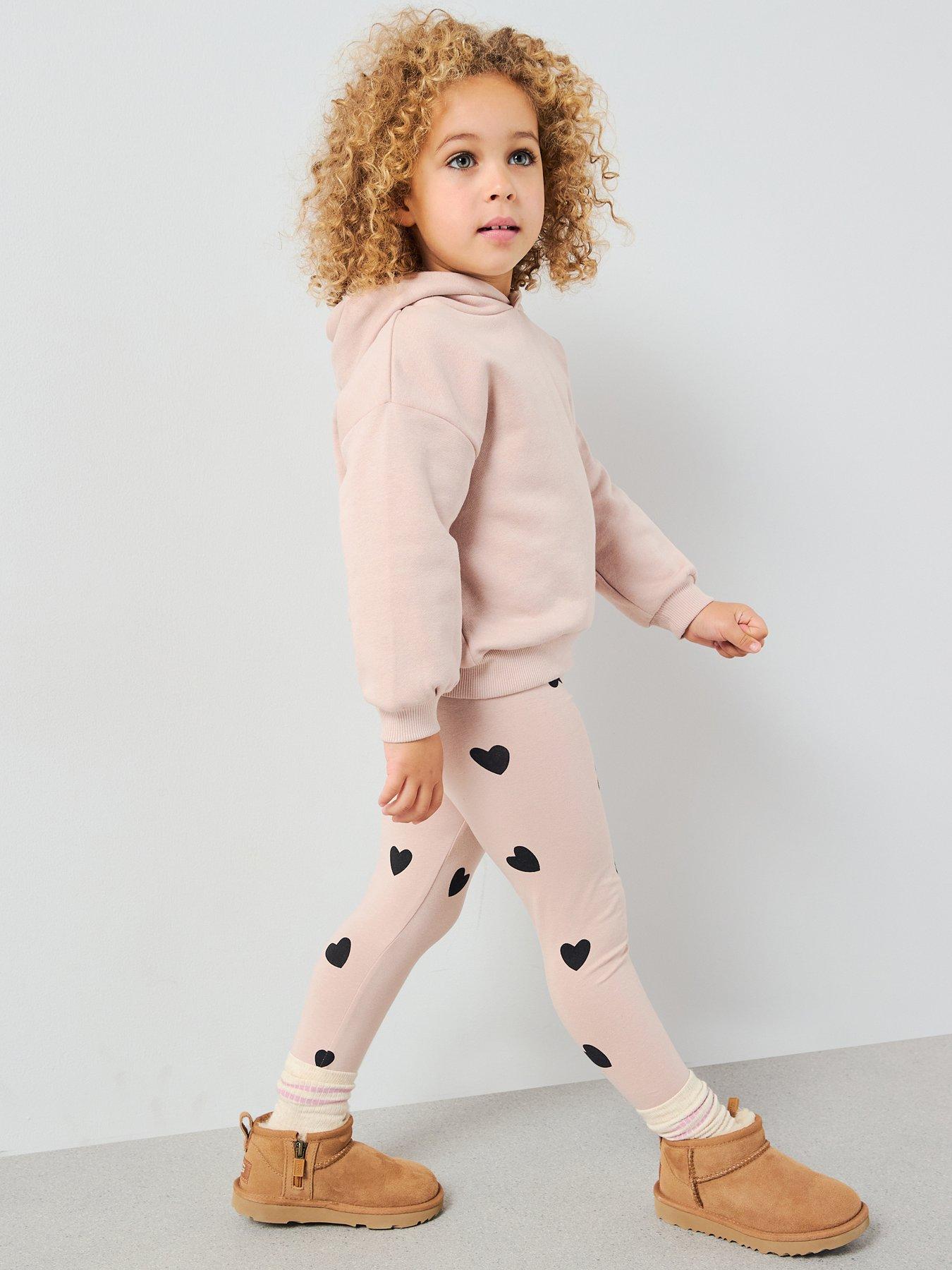 Image 3 of 6 of The Very Collection Girls Hoodie And Legging Set Heart Print - Cream