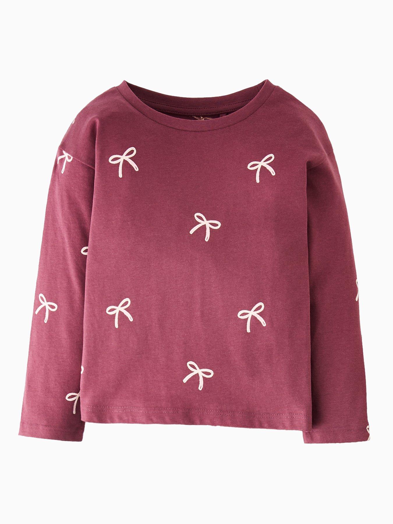 The Very Collection Girls Bow Jersey Top - Print