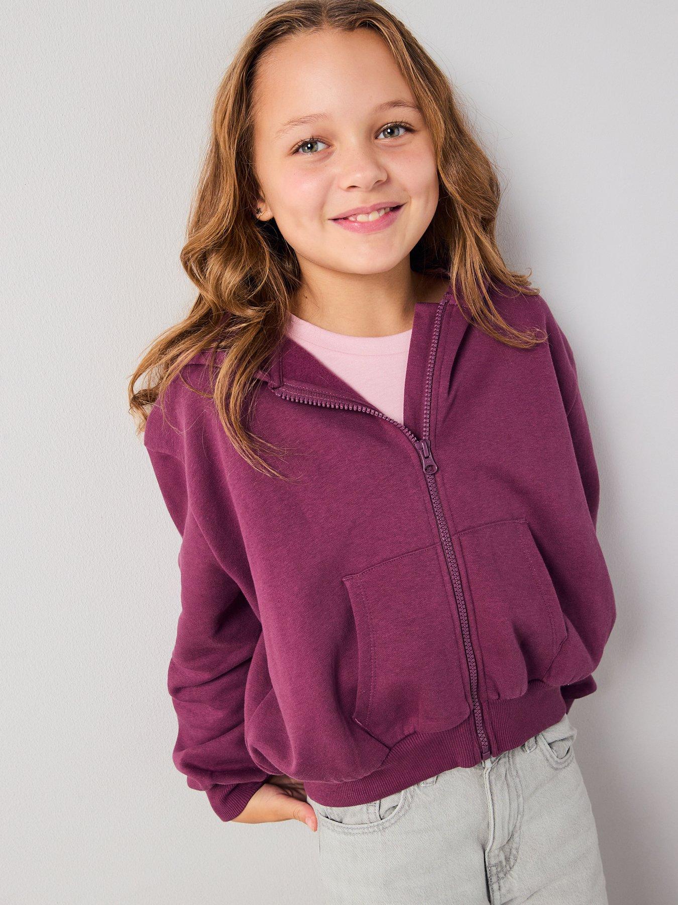 the-very-collection-girls-zip-up-hoodie-burgundyred