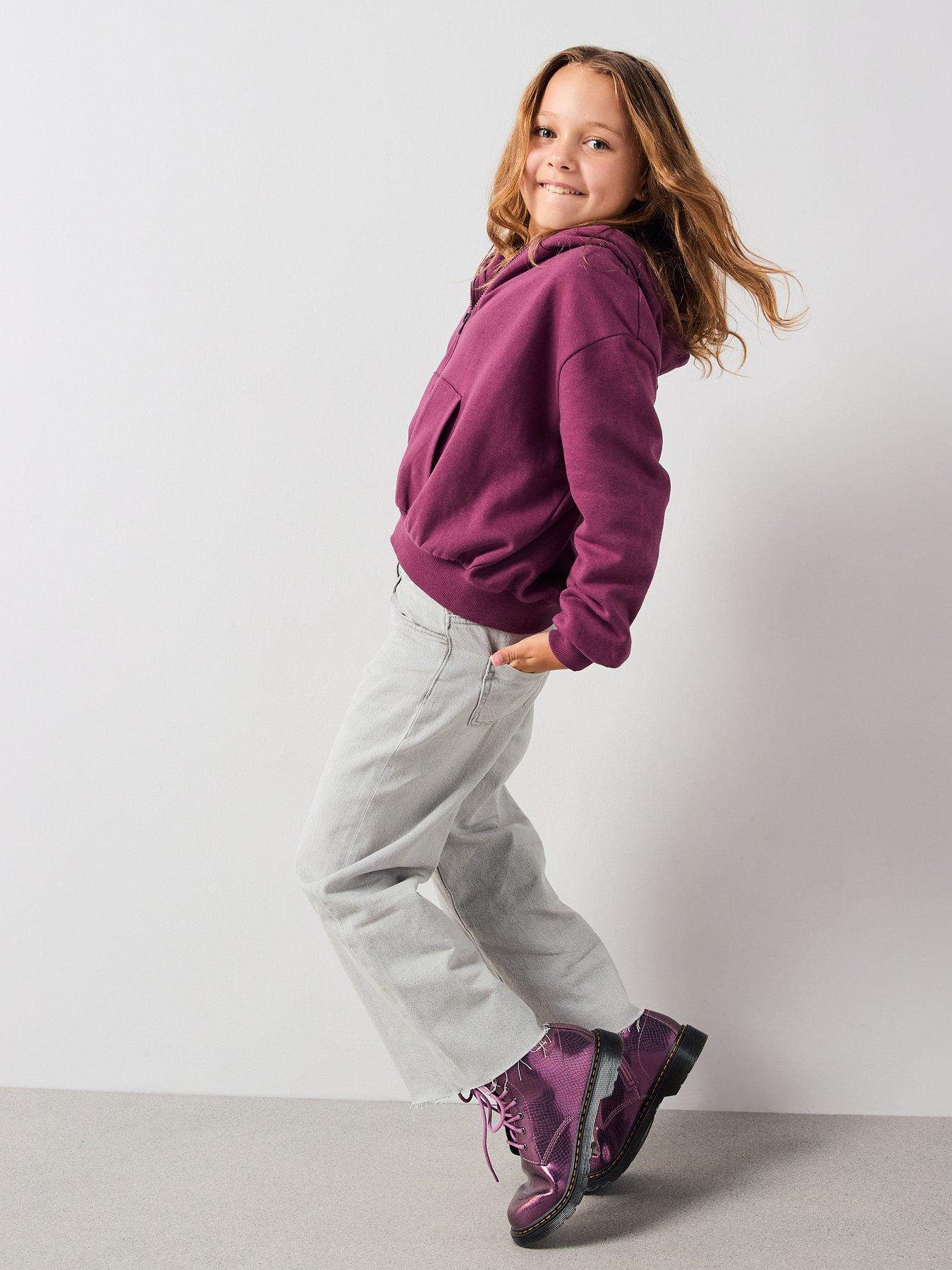  image of the-very-collection-girls-zip-up-hoodie-burgundyred