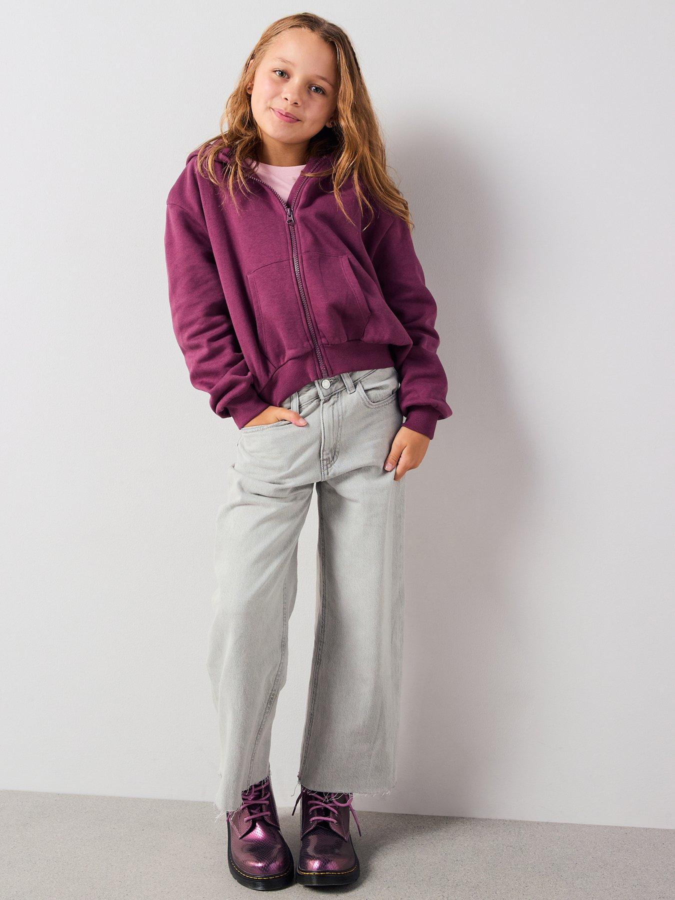  image of the-very-collection-girls-zip-up-hoodie-burgundyred