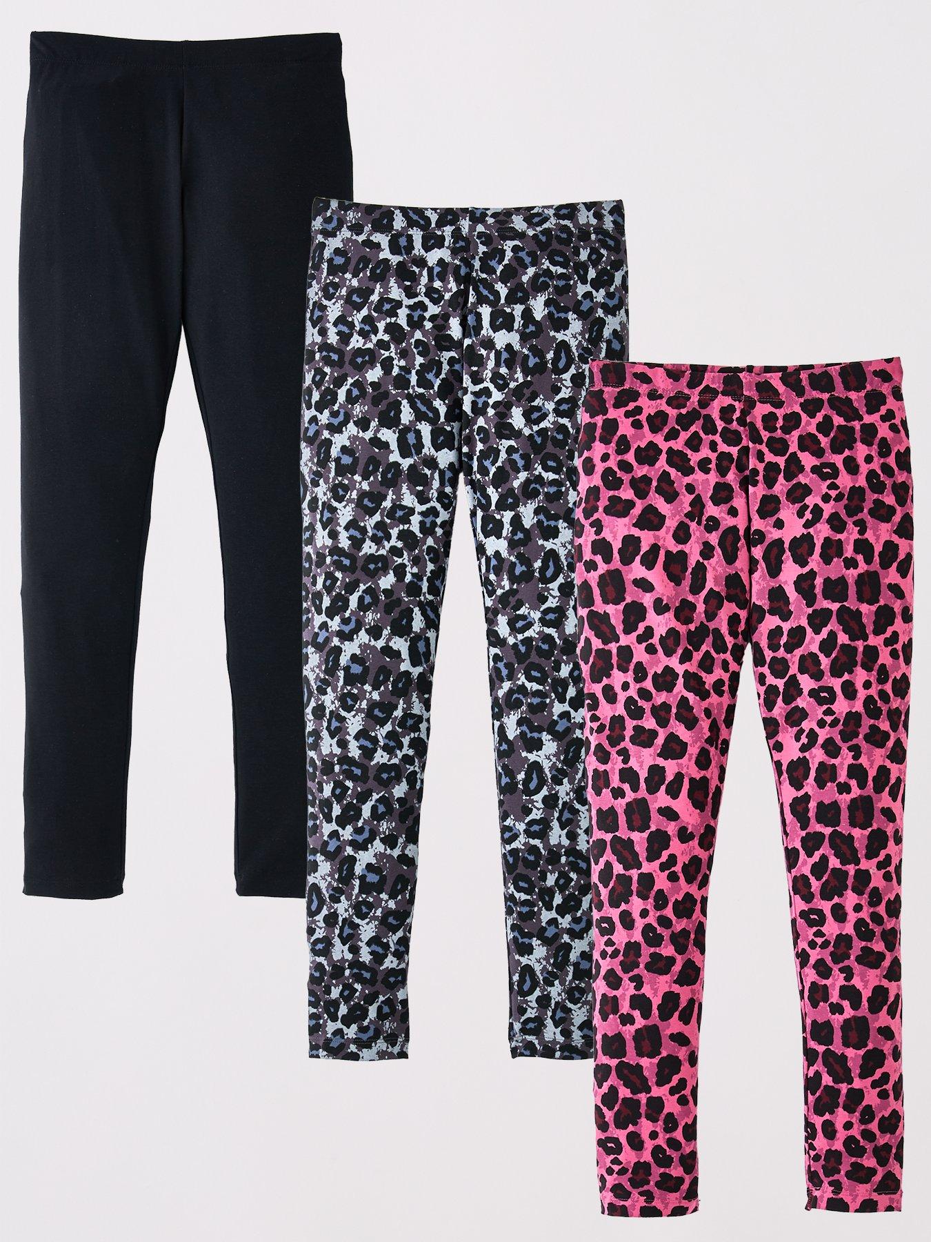 The Very Collection Girls 3 Pack Animal Leggings - Print