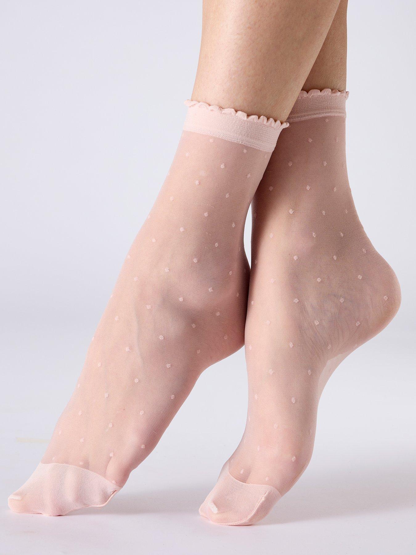 undefined Sheer Spot Sheer Socks - Pink