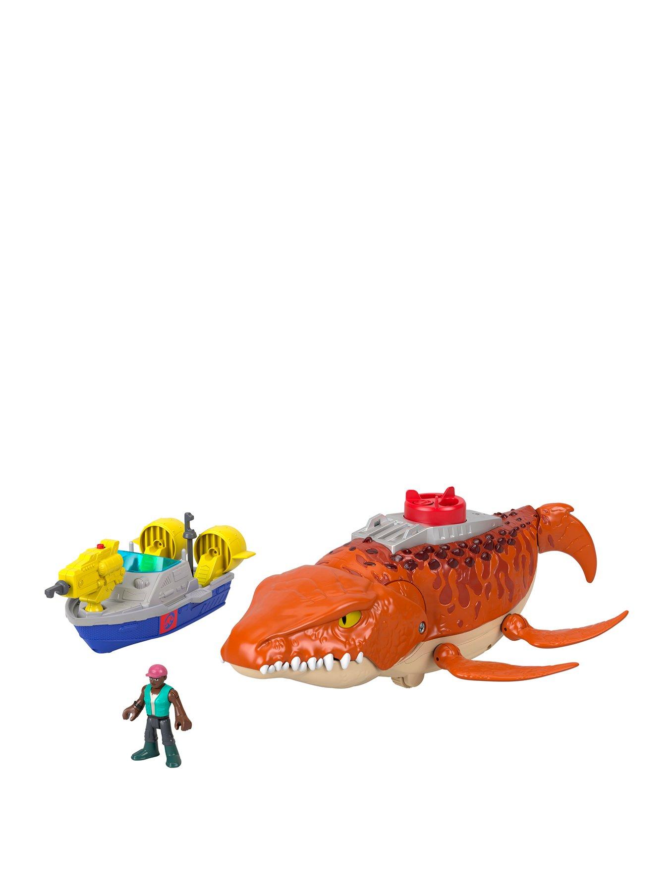 front image of imaginext-jurassic-world-rebirth-aquachomp-chase-mosasaurus-dinosaur-toy-playset