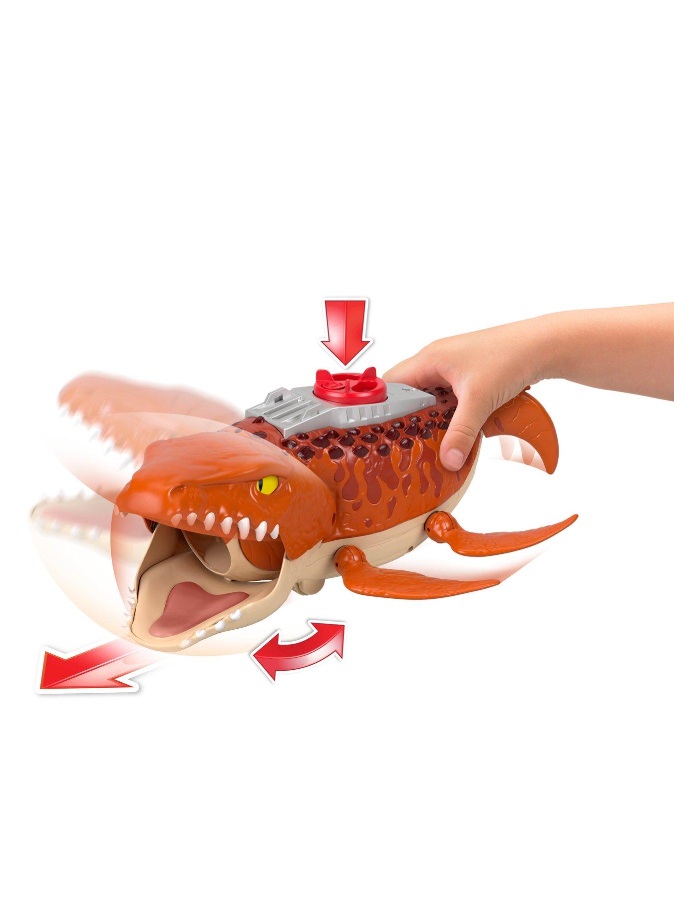  image of imaginext-jurassic-world-rebirth-aquachomp-chase-mosasaurus-dinosaur-toy-playset