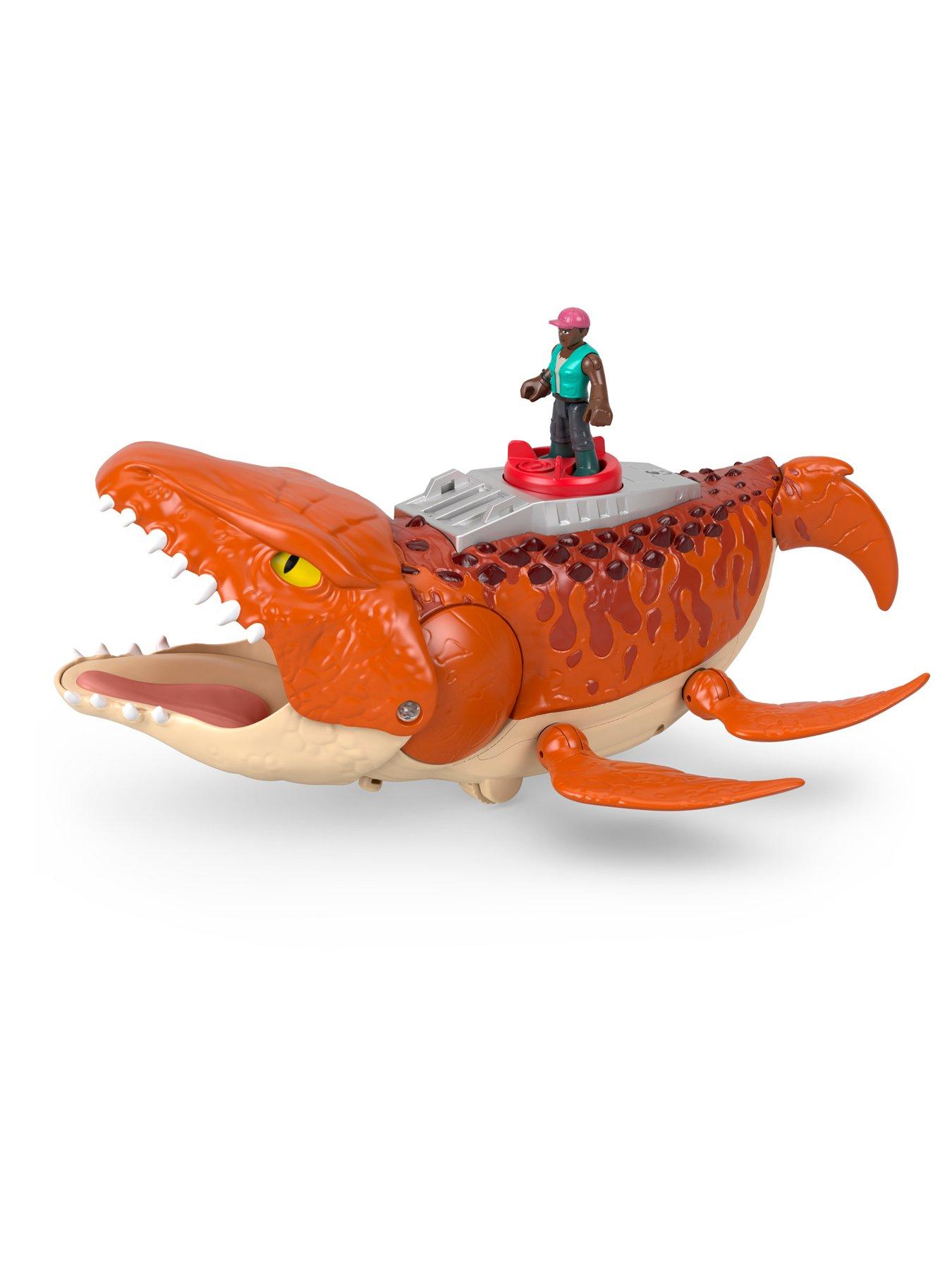  image of imaginext-jurassic-world-rebirth-aquachomp-chase-mosasaurus-dinosaur-toy-playset