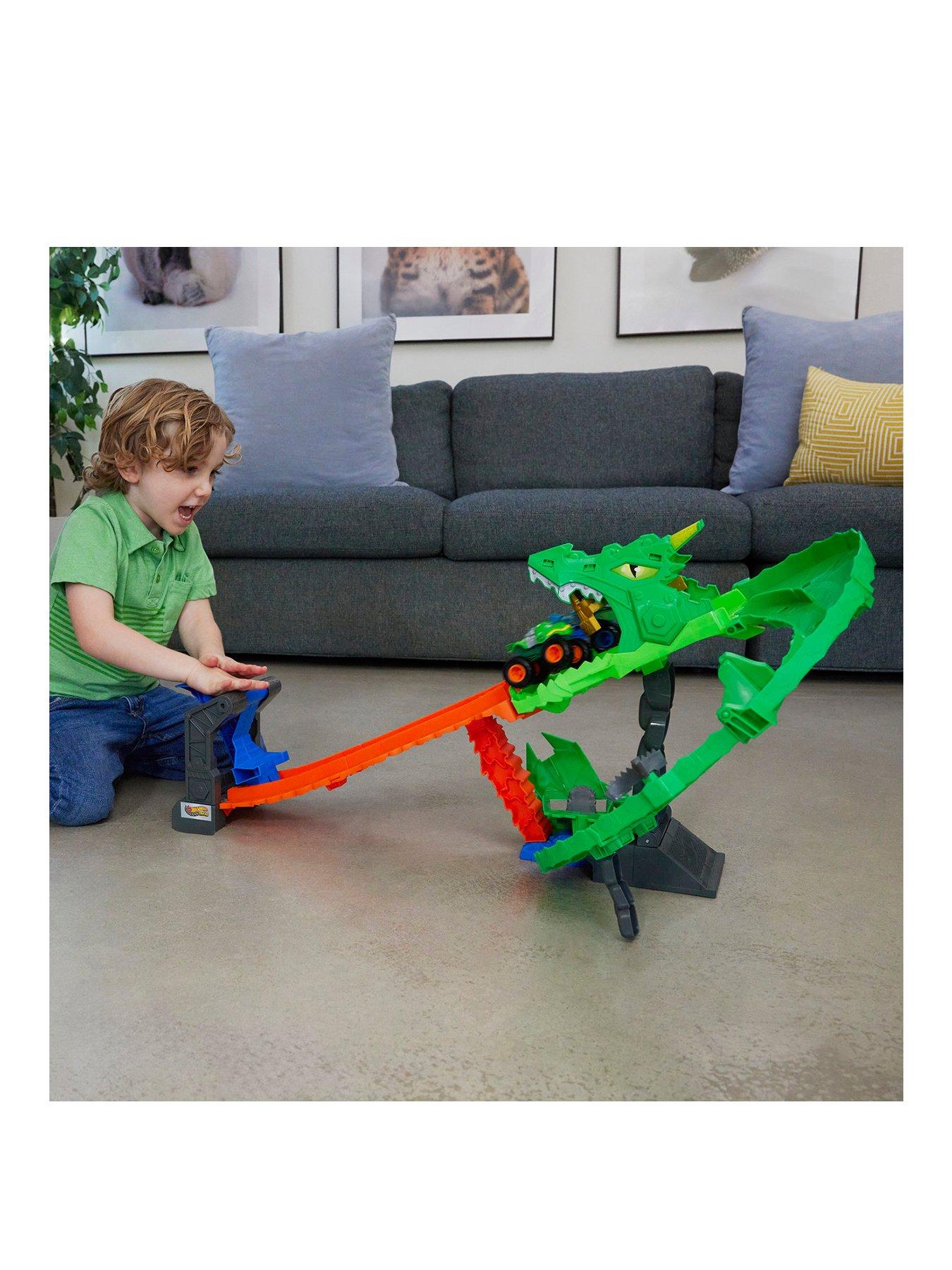 Image 1 of 7 of Hot Wheels Monster Trucks Sharks vs. Dinos Dragon Destruction