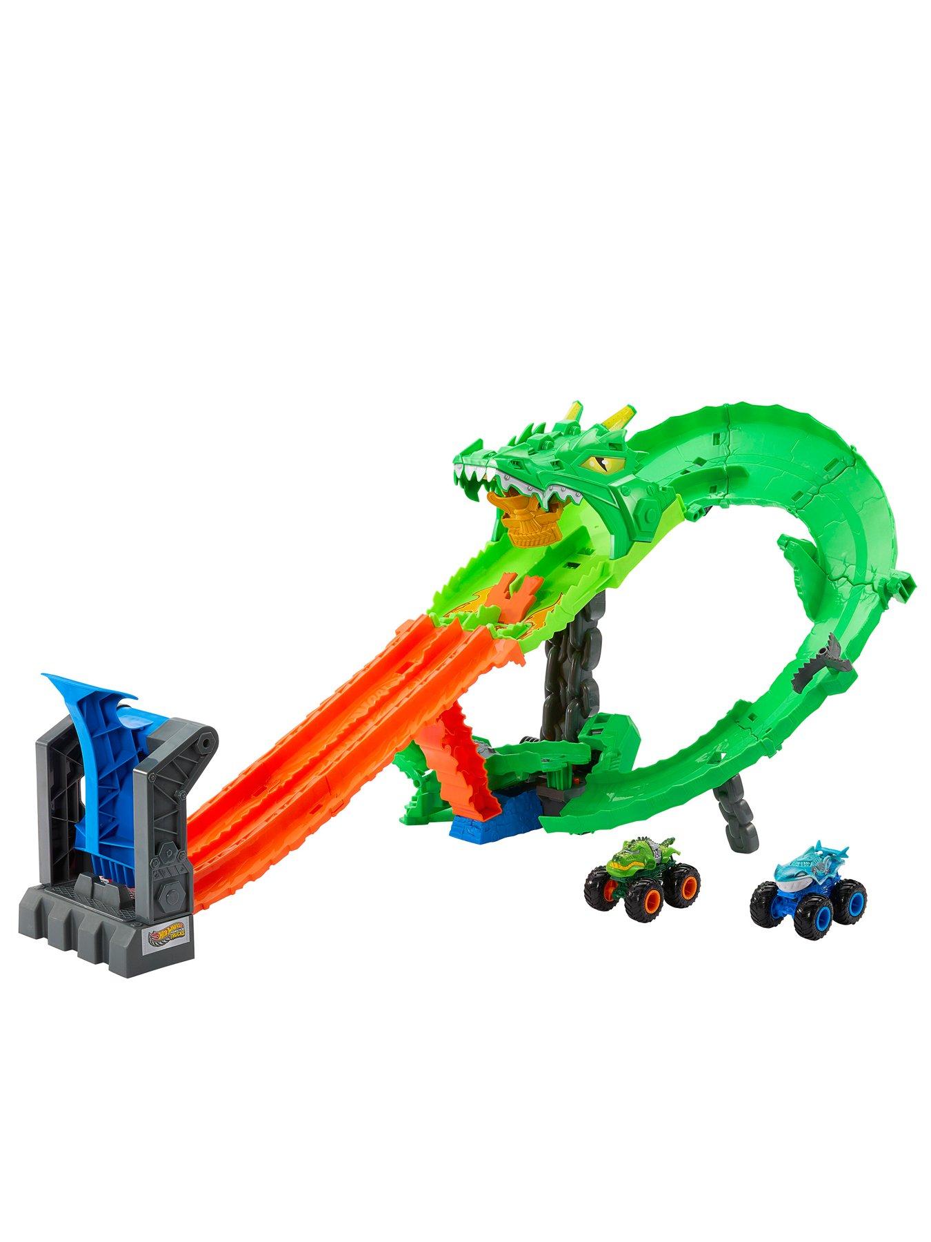 Image 2 of 7 of Hot Wheels Monster Trucks Sharks vs. Dinos Dragon Destruction