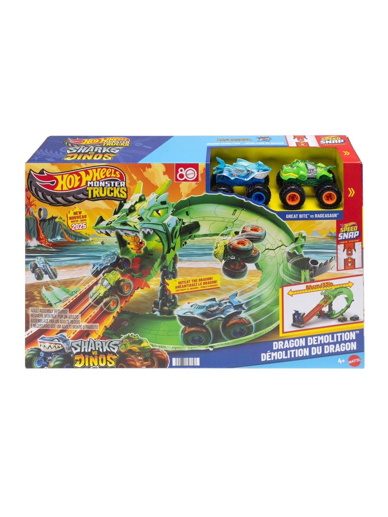 Image 7 of 7 of Hot Wheels Monster Trucks Sharks vs. Dinos Dragon Destruction
