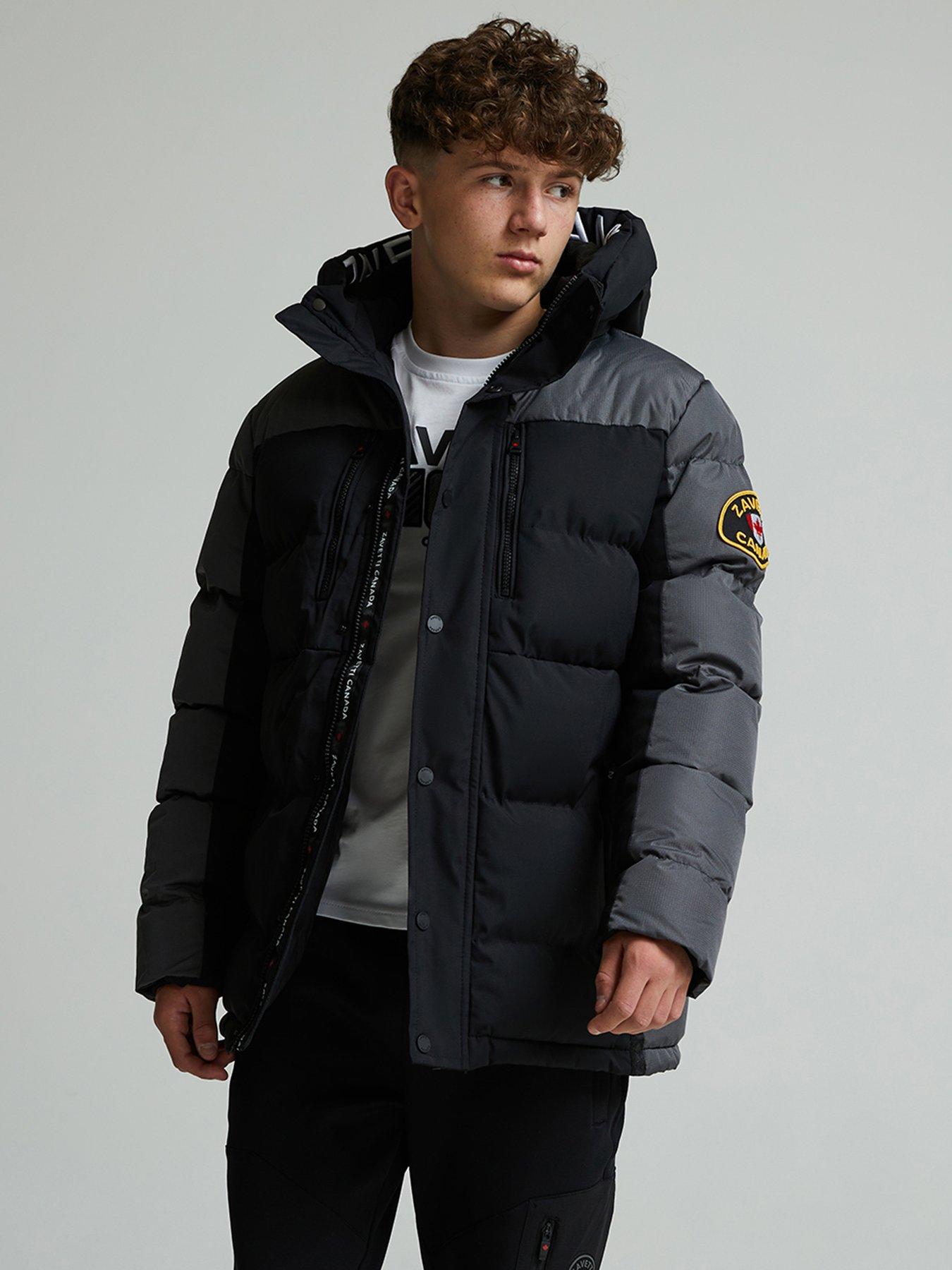 Image 4 of 5 of Zavetti Canada Junior Boys Raffino Colourblock Puffer Jacket - Black