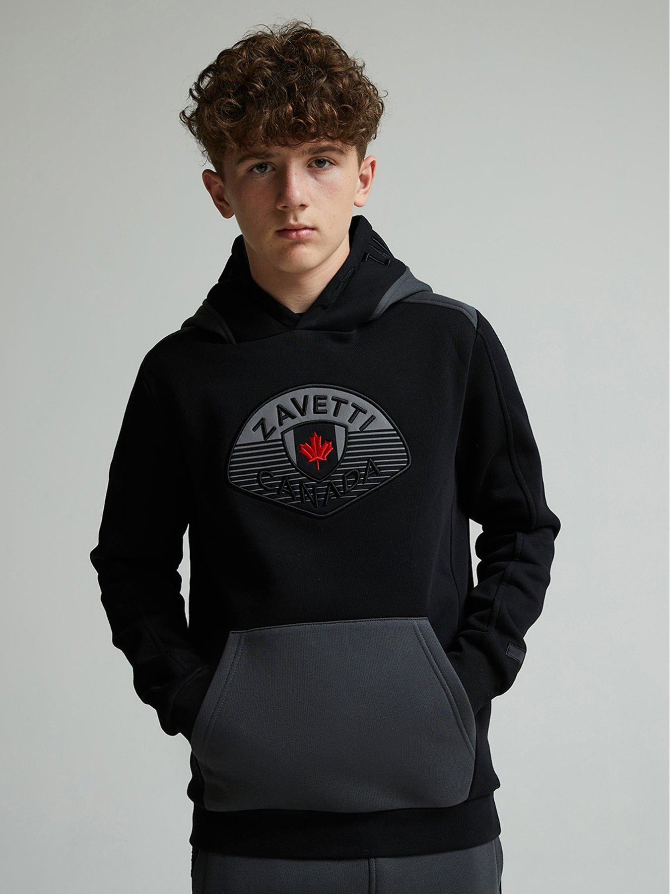 Image 1 of 5 of Zavetti Canada Junior Boys Botticini Two Tone Hoodie - Black