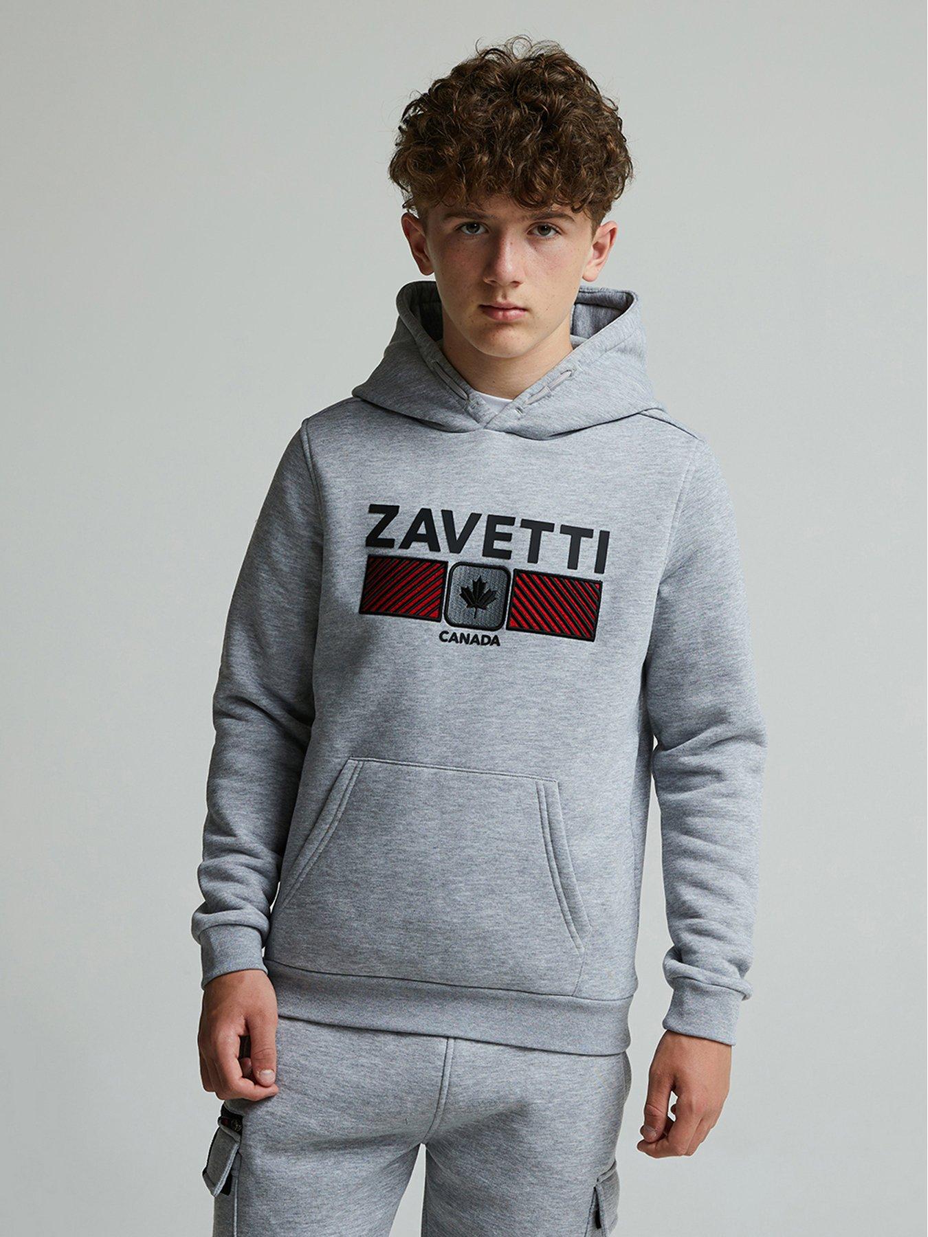 undefined Junior Boys Ovello Chevron Hoodie - Grey