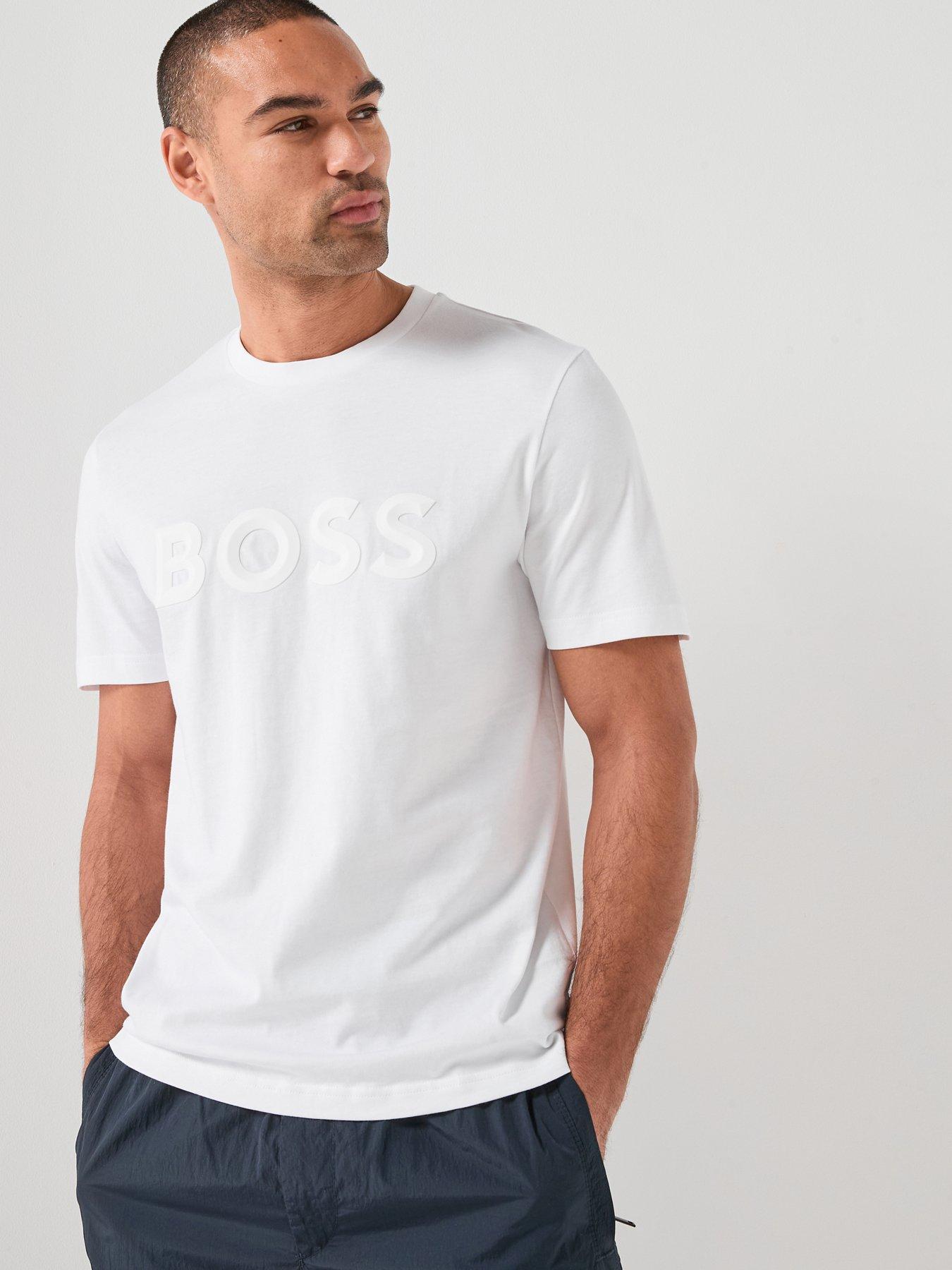 BOSS Iconic Zone 3D Logo Regular Fit T-Shirt - White