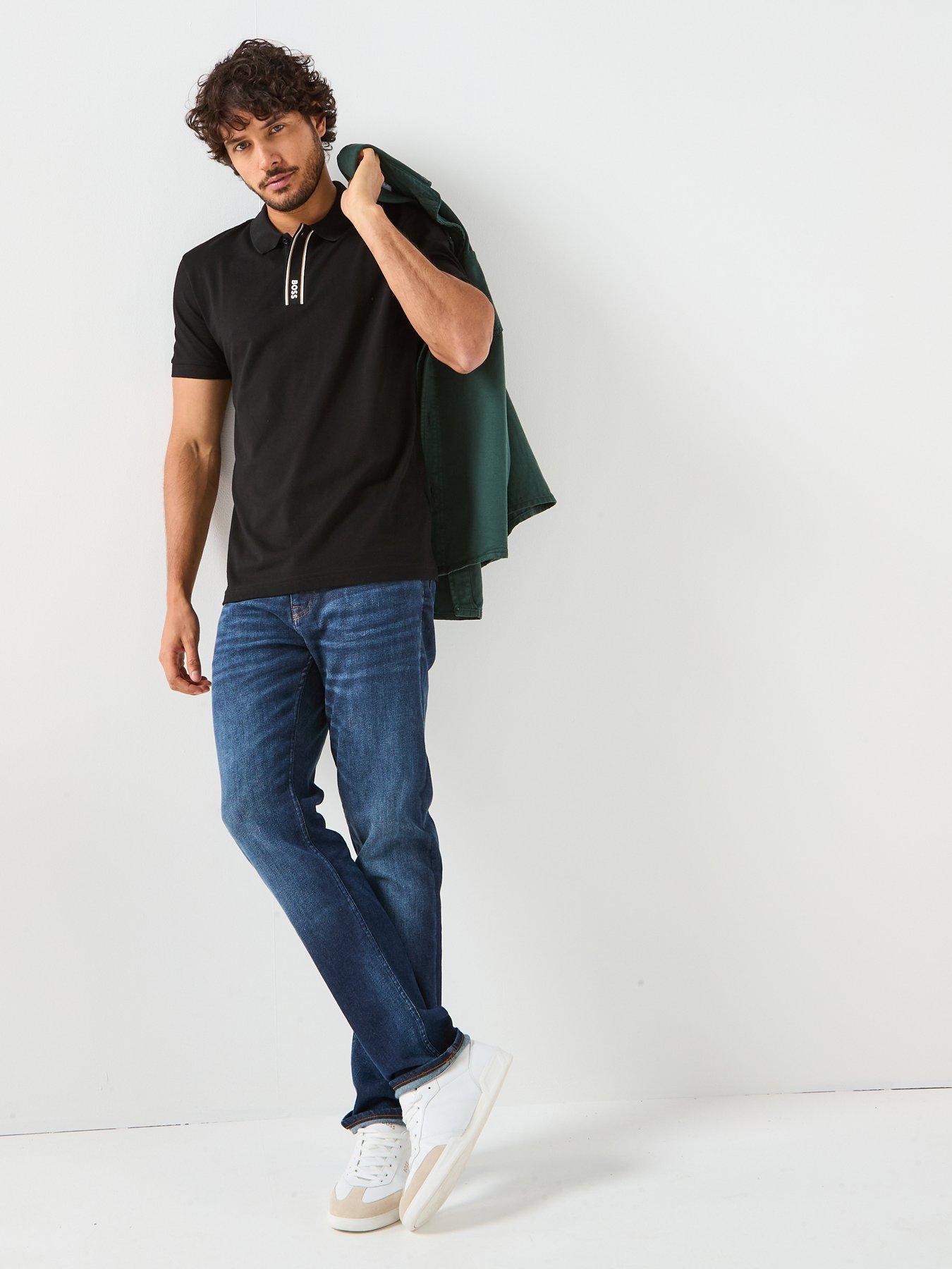 Image 3 of 6 of BOSS Paddy Corporate Placket Regular Fit Cotton Polo Shirt - Black