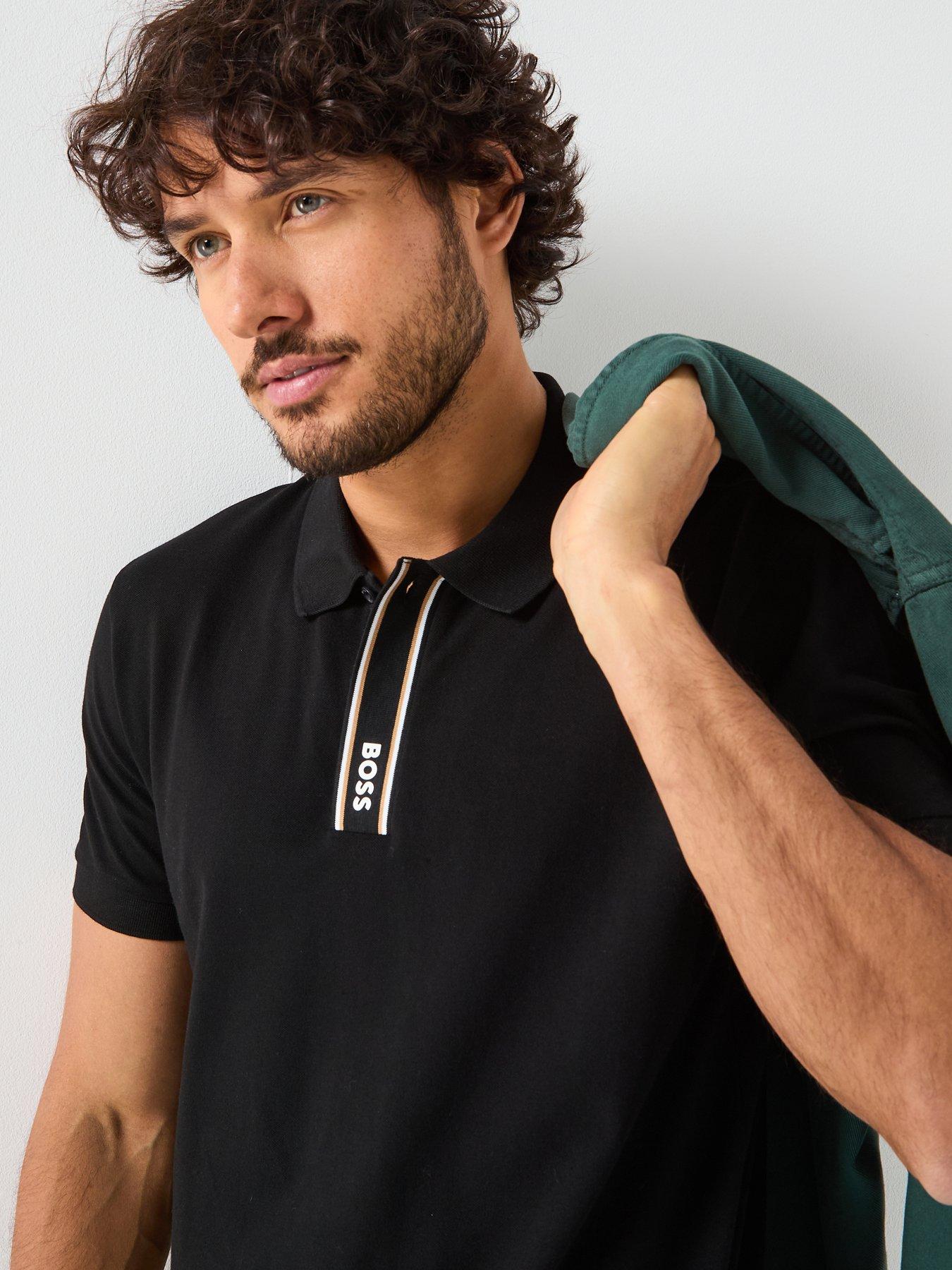 Image 5 of 6 of BOSS Paddy Corporate Placket Regular Fit Cotton Polo Shirt - Black