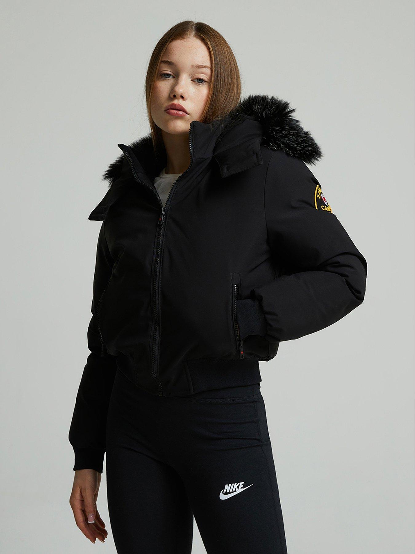 Image 1 of 6 of Zavetti Canada Older Girls Arabella Puffer Bomber Jacket - Black
