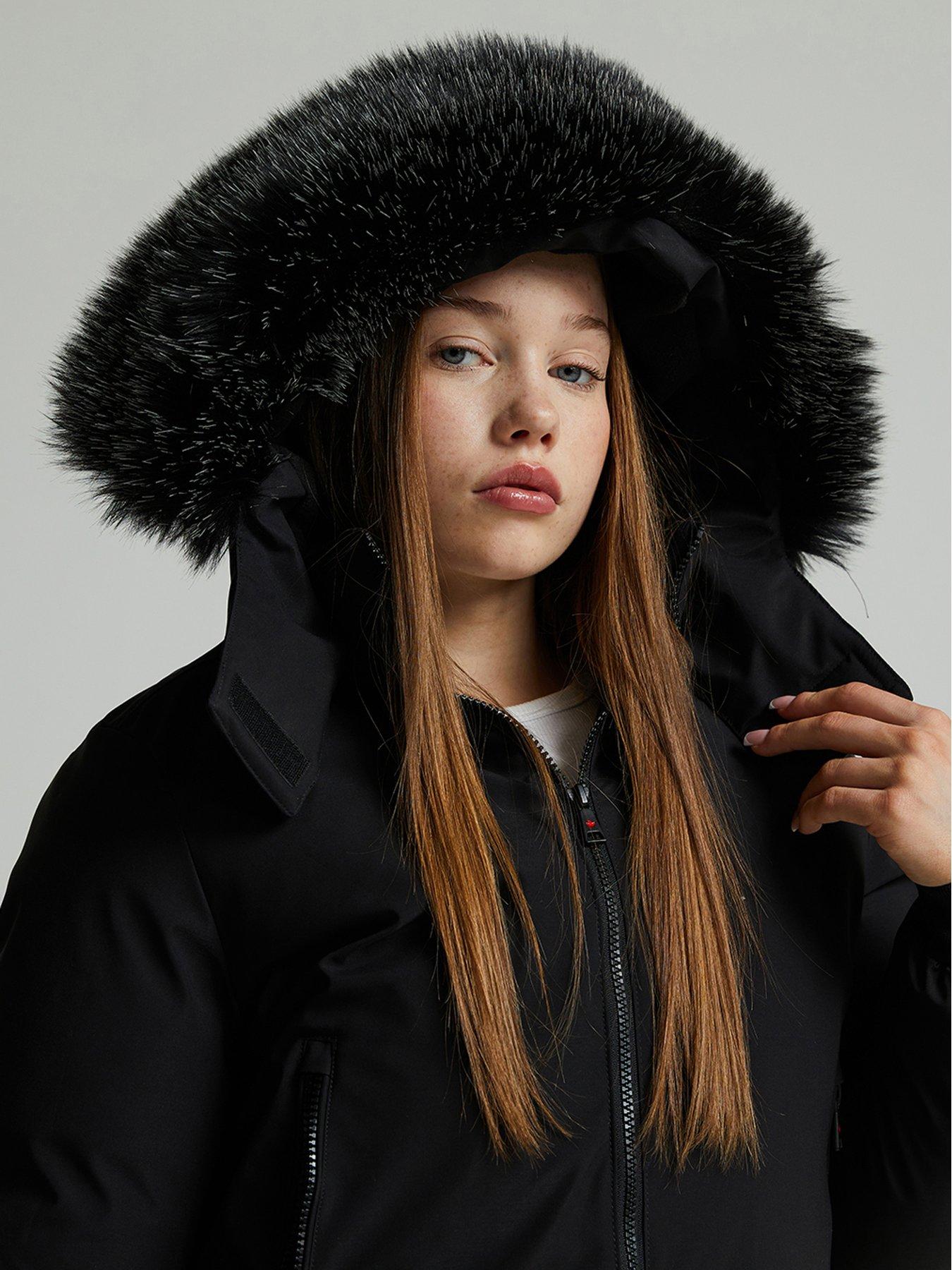 Image 6 of 6 of Zavetti Canada Older Girls Arabella Puffer Bomber Jacket - Black