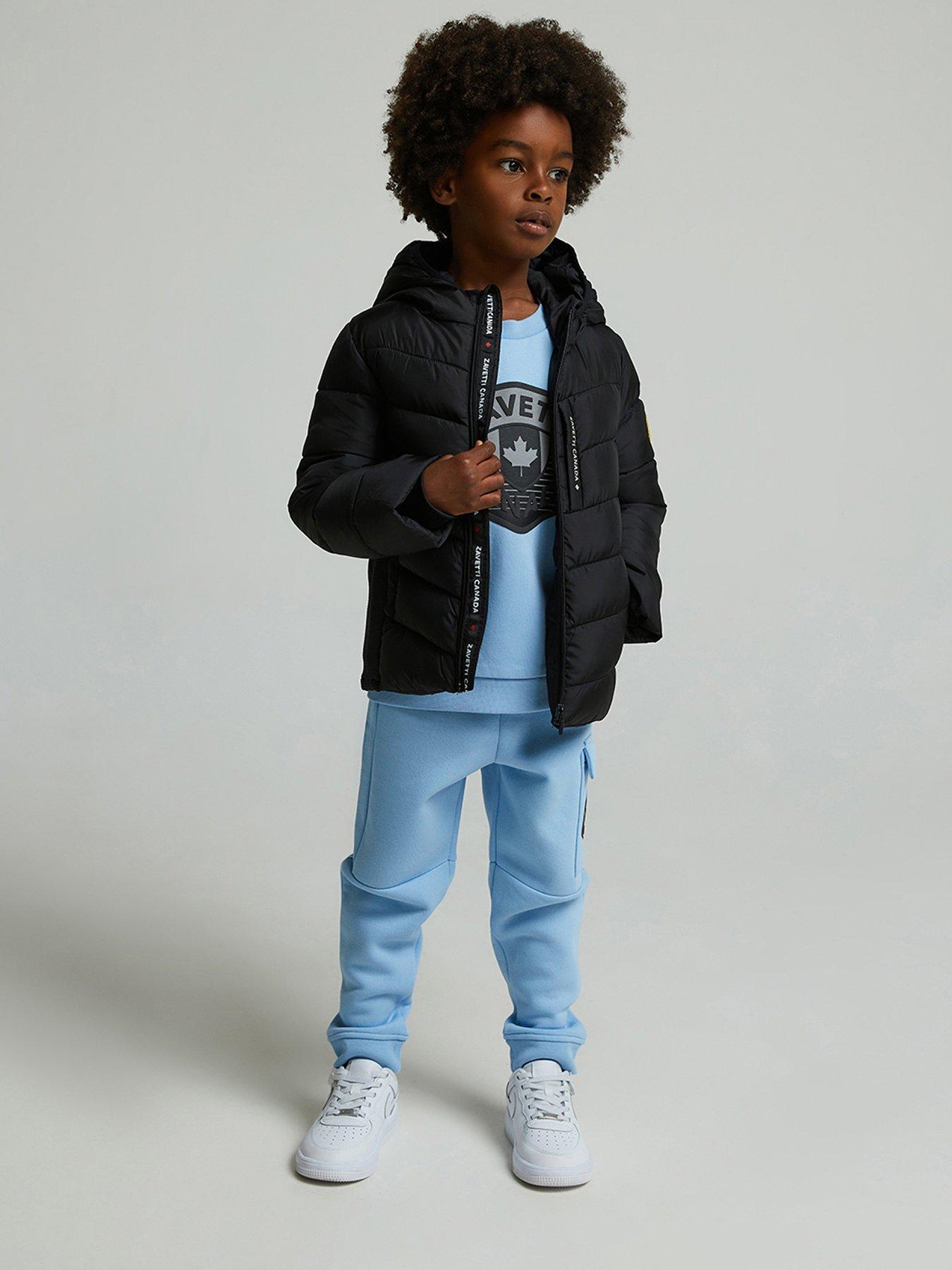  image of zavetti-canada-younger-boys-fallino-hybrid-puffer-jacket-black