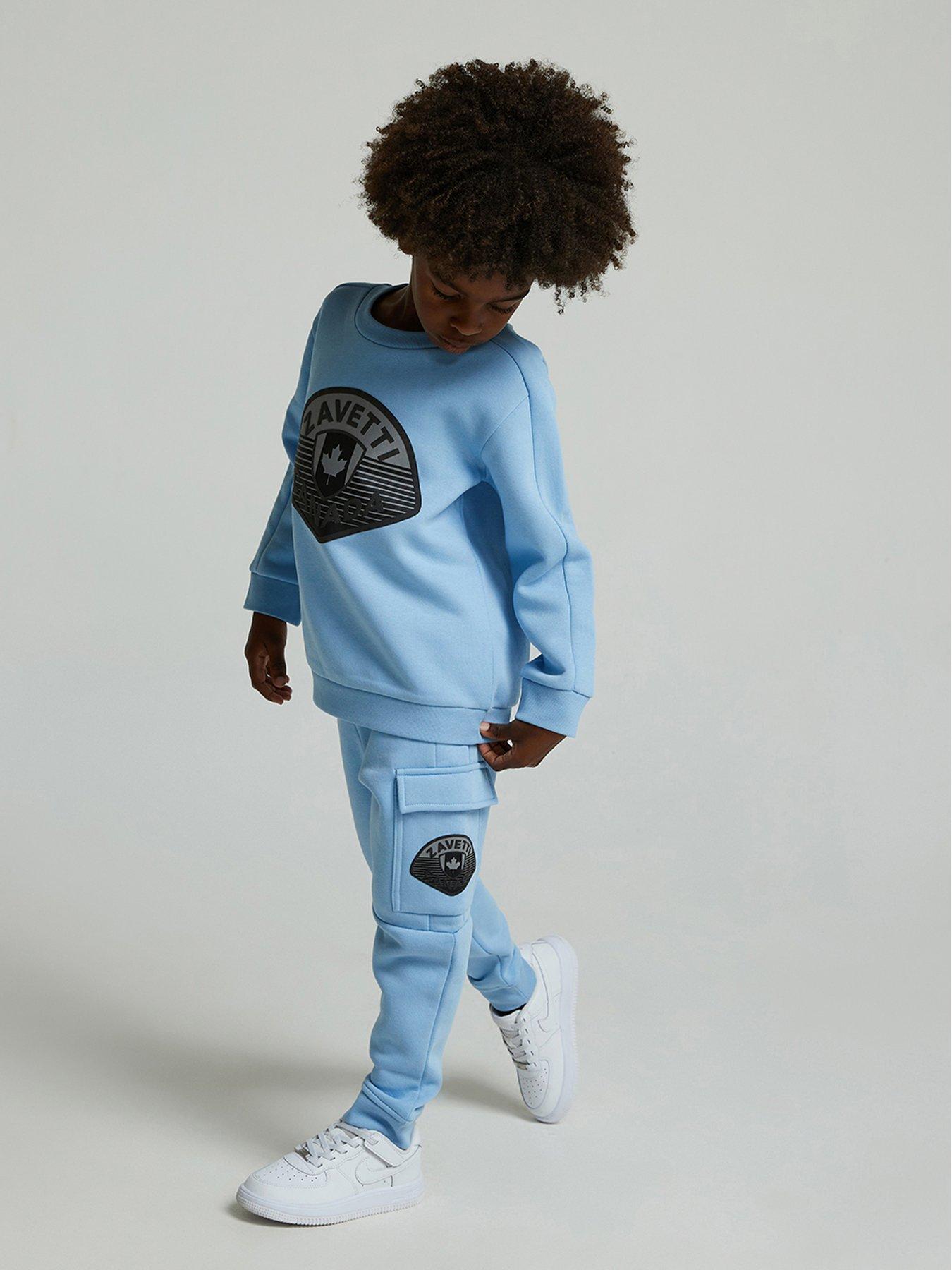 undefined Younger Boys Botticini Reflective Sweat Suit - Blue