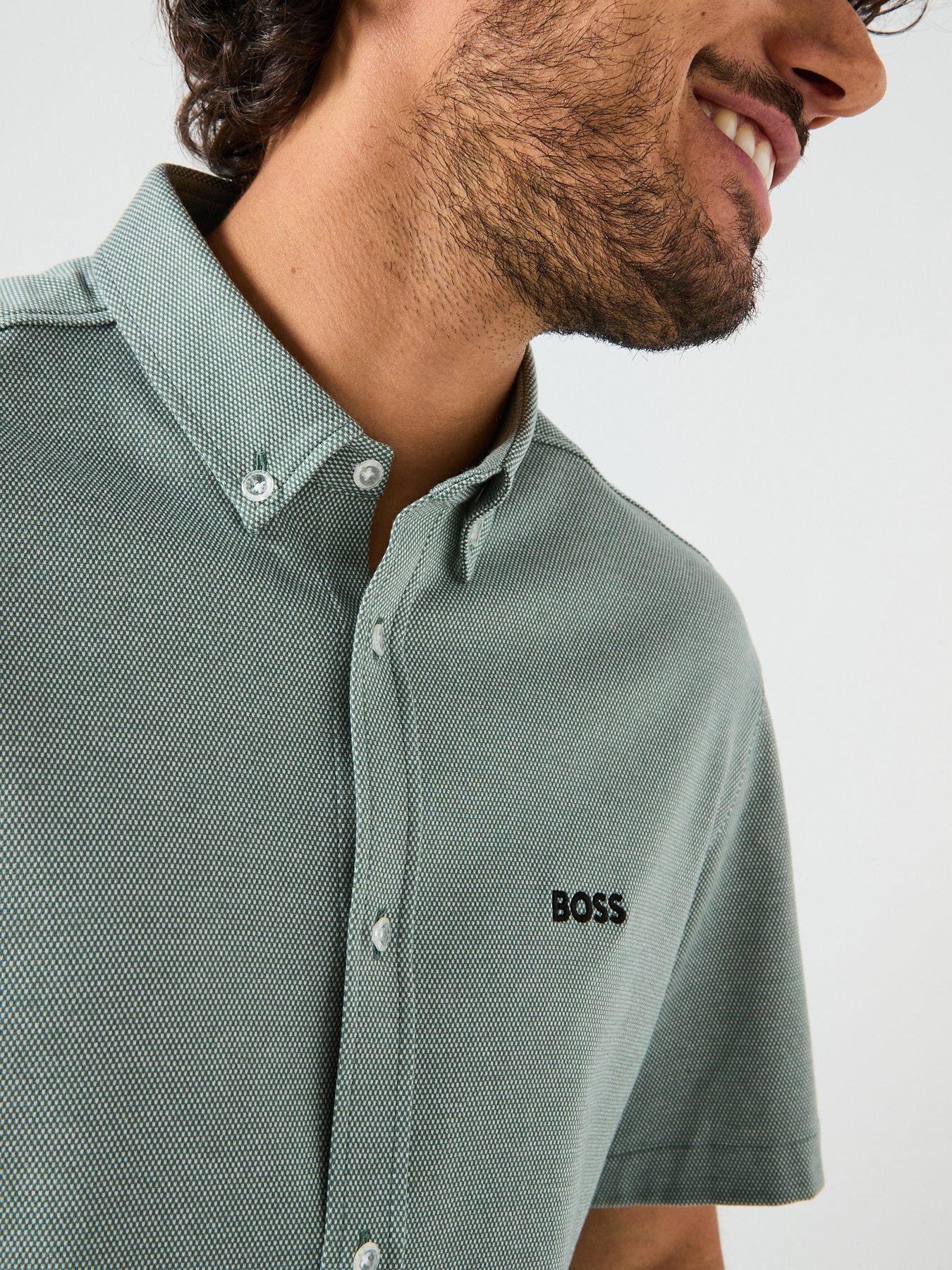  image of boss-motion-regular-fit-short-sleeve-shirt-green