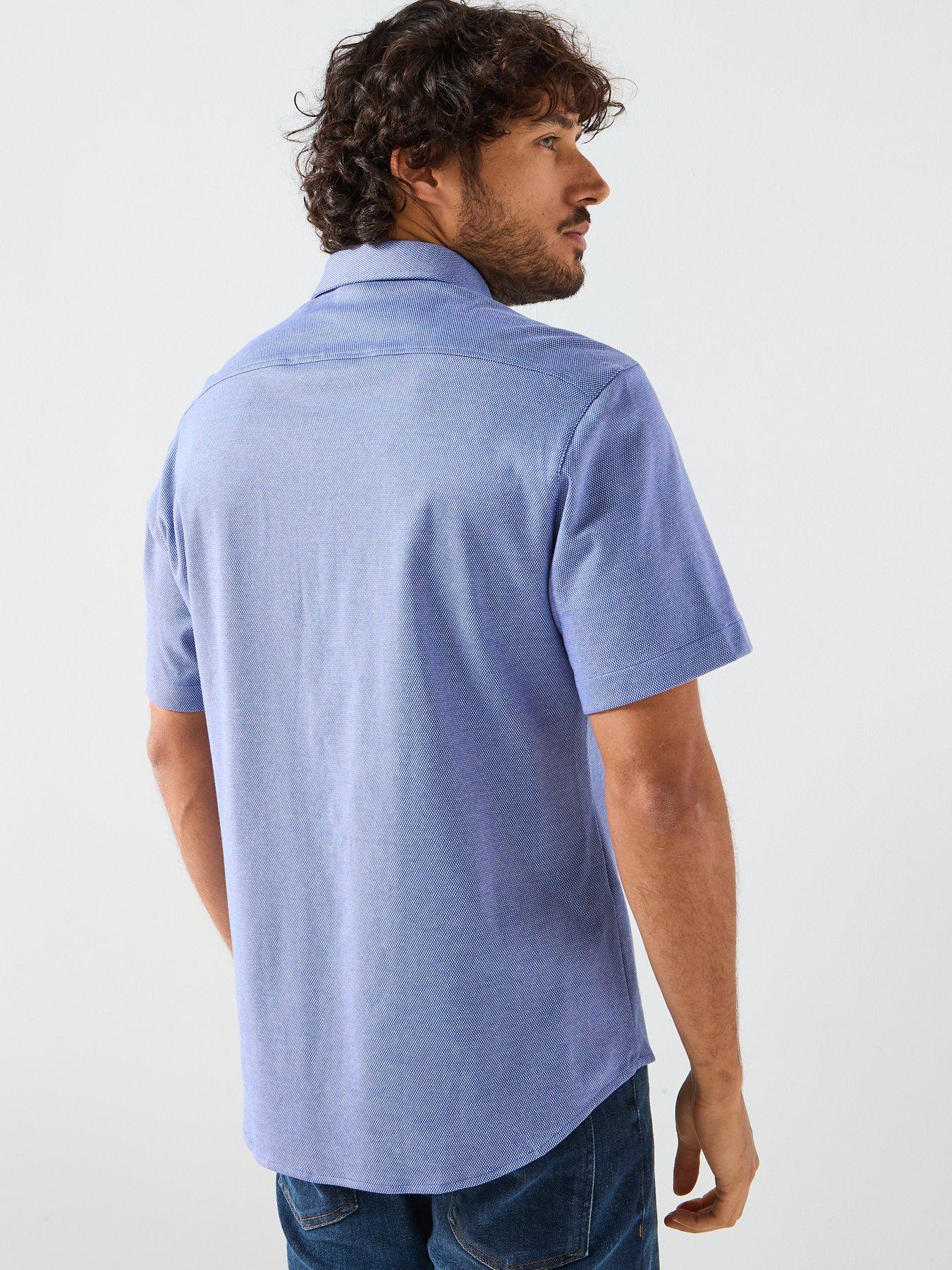  image of boss-motion-regular-fit-short-sleeve-shirt-blue