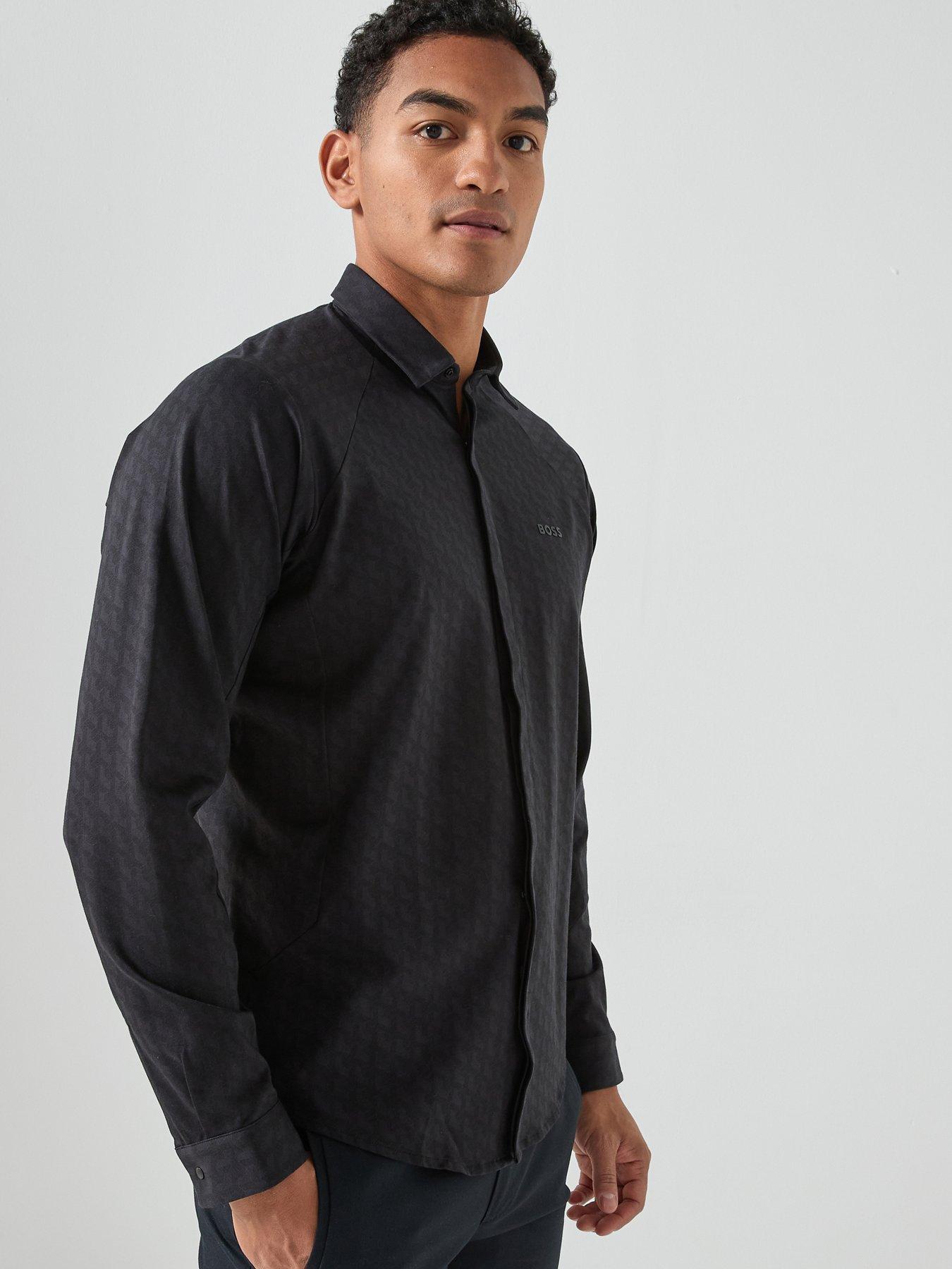 BOSS Excurse Regular Fit Long Sleeve Shirt - Navy