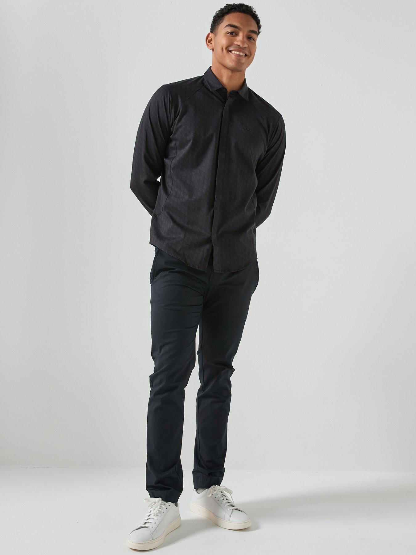  image of boss-excurse-regular-fit-long-sleeve-shirt-navy