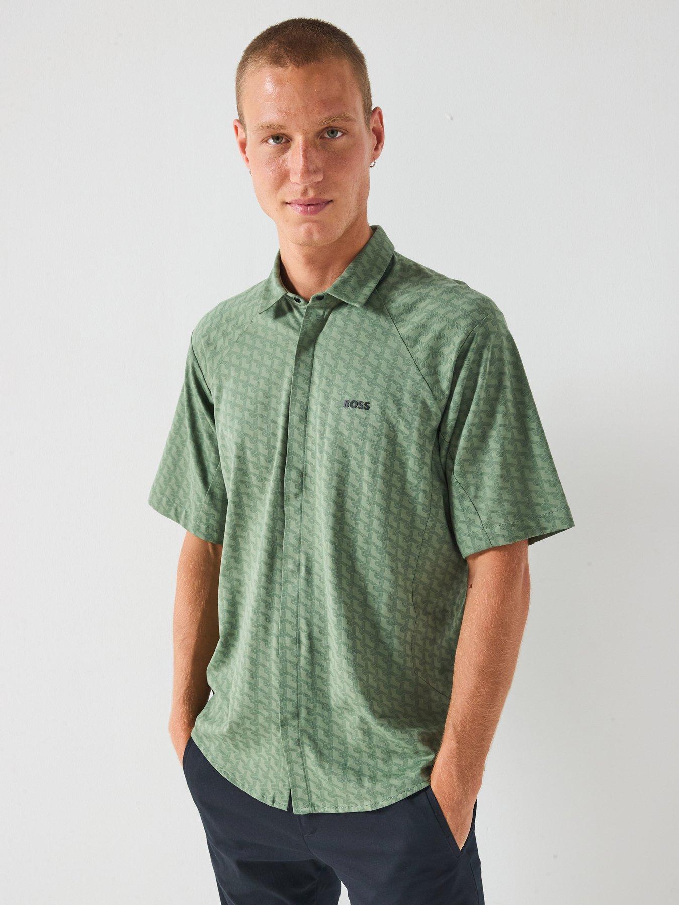 BOSS Excurse Regular Fit Short Sleeve Shirt - Green