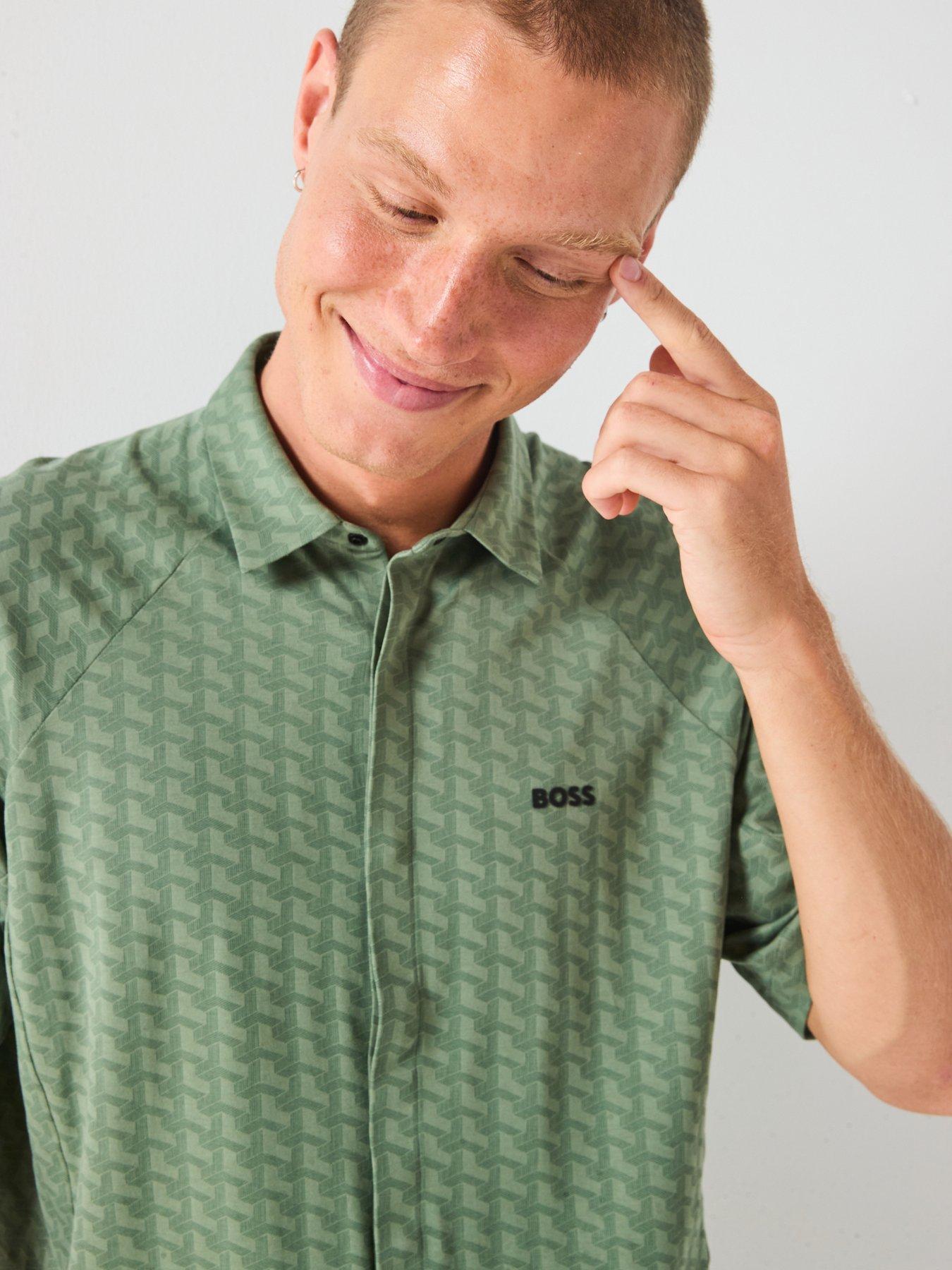 Image 4 of 5 of BOSS Excurse Regular Fit Short Sleeve Shirt - Green