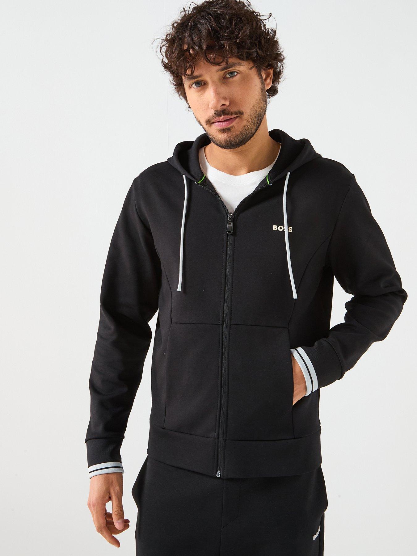 BOSS Tracksuit Set Regular Fit Zip Hooded Tracksuit - Black