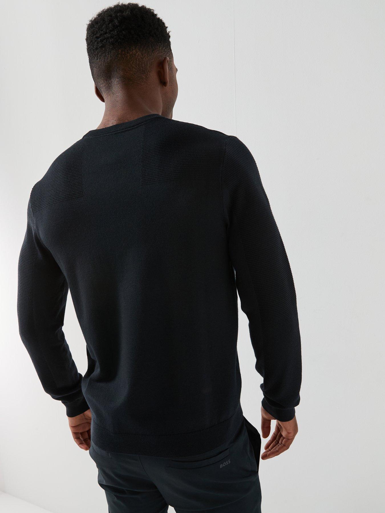 Image 2 of 6 of BOSS Momentum-X Merino Crew Knitted Jumper - Navy