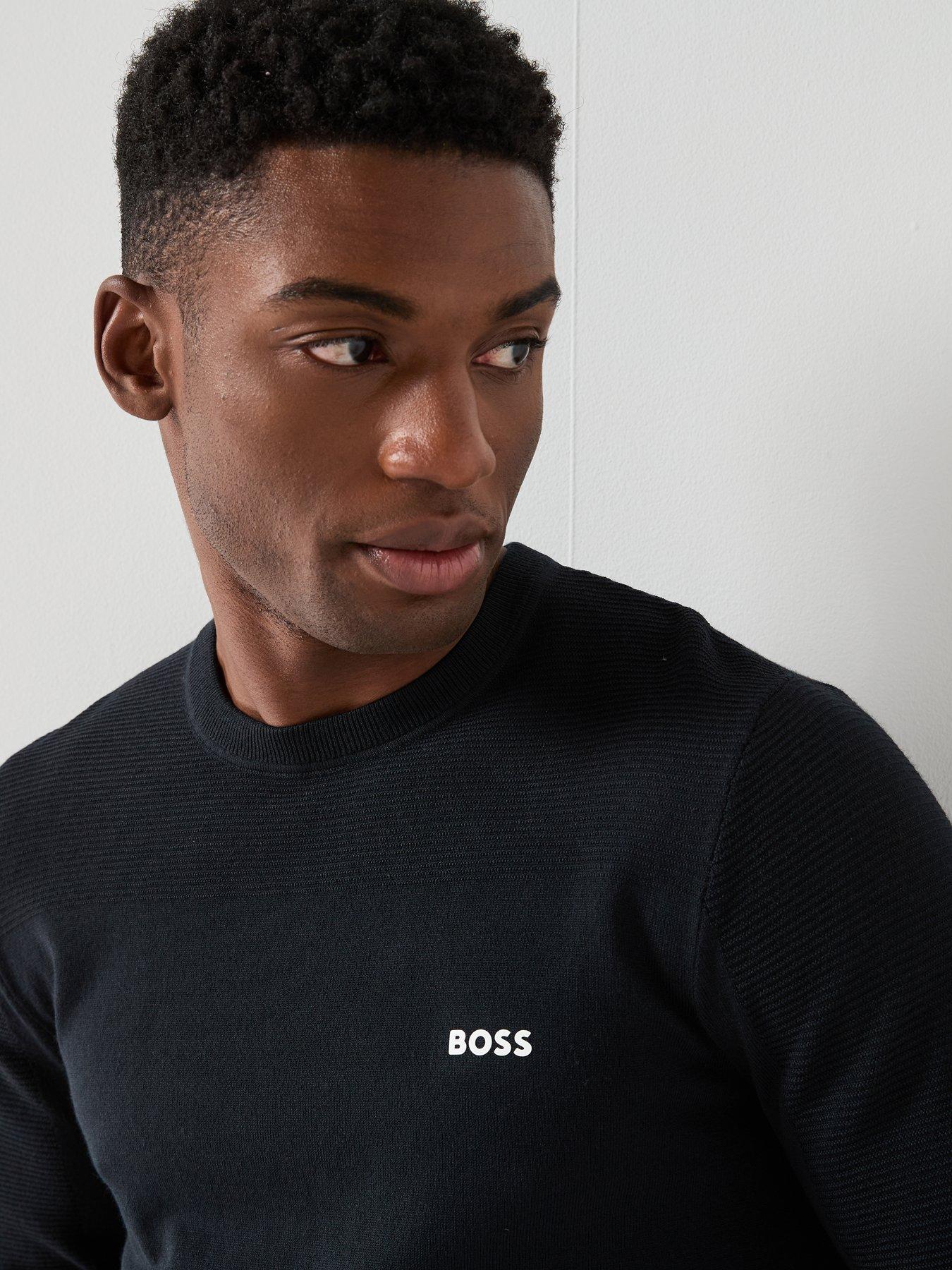 Image 4 of 6 of BOSS Momentum-X Merino Crew Knitted Jumper - Navy