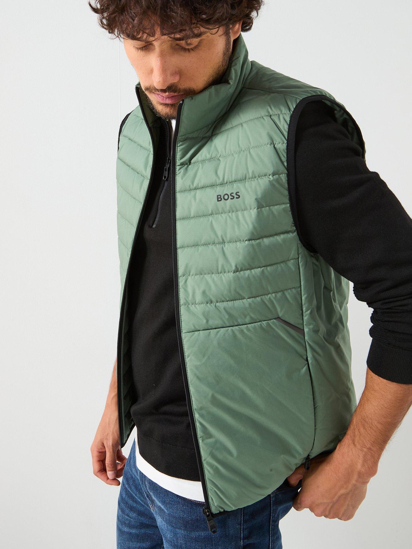  image of boss-urbanex-regular-fit-light-quilted-gilet-green