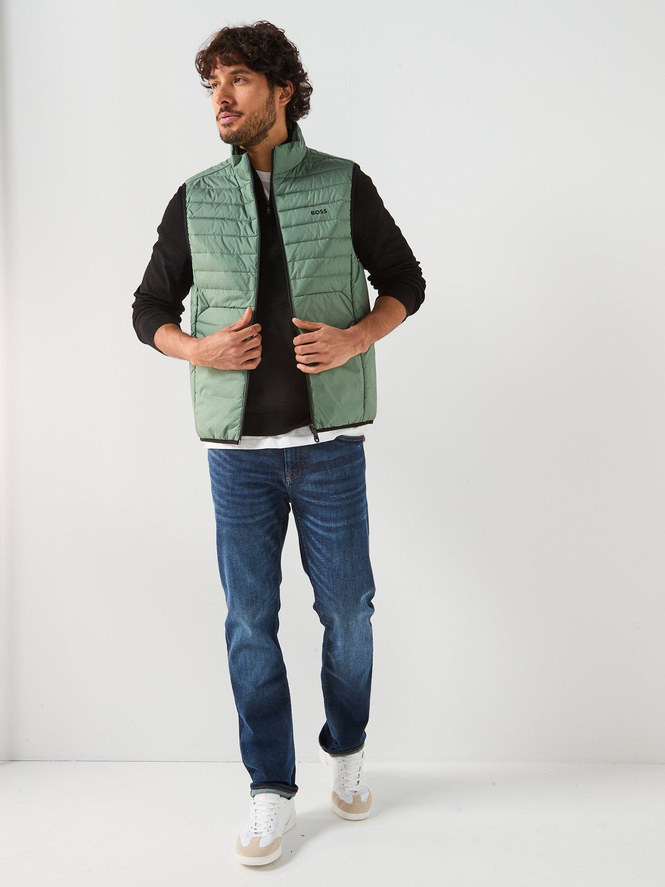  image of boss-urbanex-regular-fit-light-quilted-gilet-green