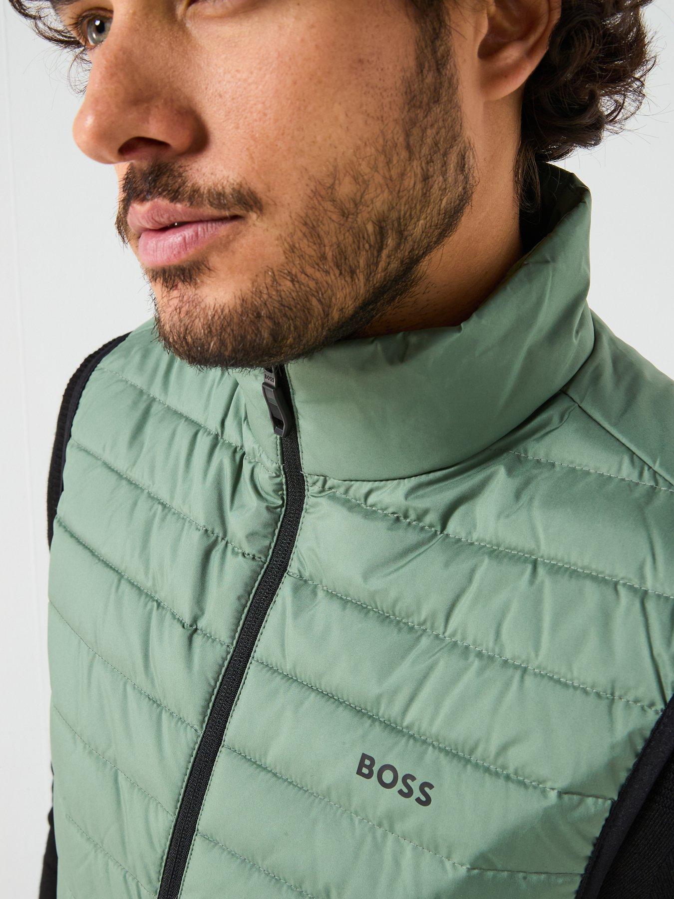  image of boss-urbanex-regular-fit-light-quilted-gilet-green