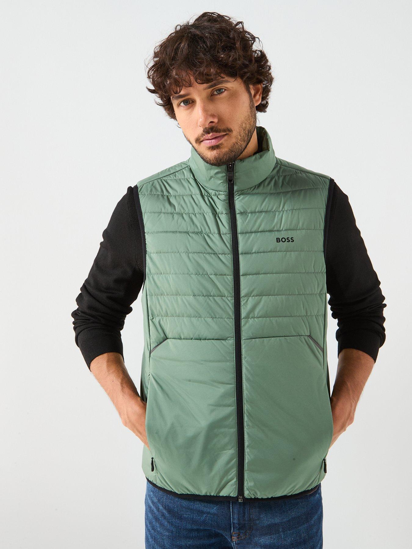  image of boss-urbanex-regular-fit-light-quilted-gilet-green