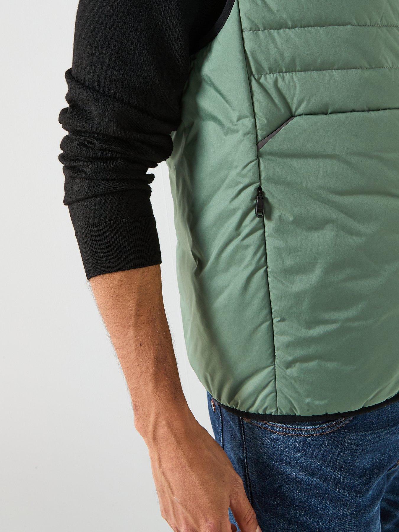  image of boss-urbanex-regular-fit-light-quilted-gilet-green