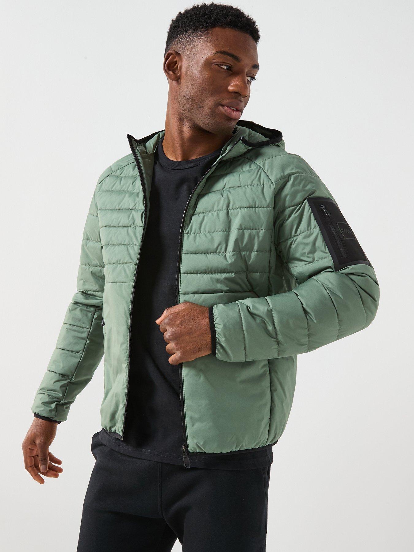 BOSS Urbanex Regular Fit Light Quilted Hooded Jacket - Green