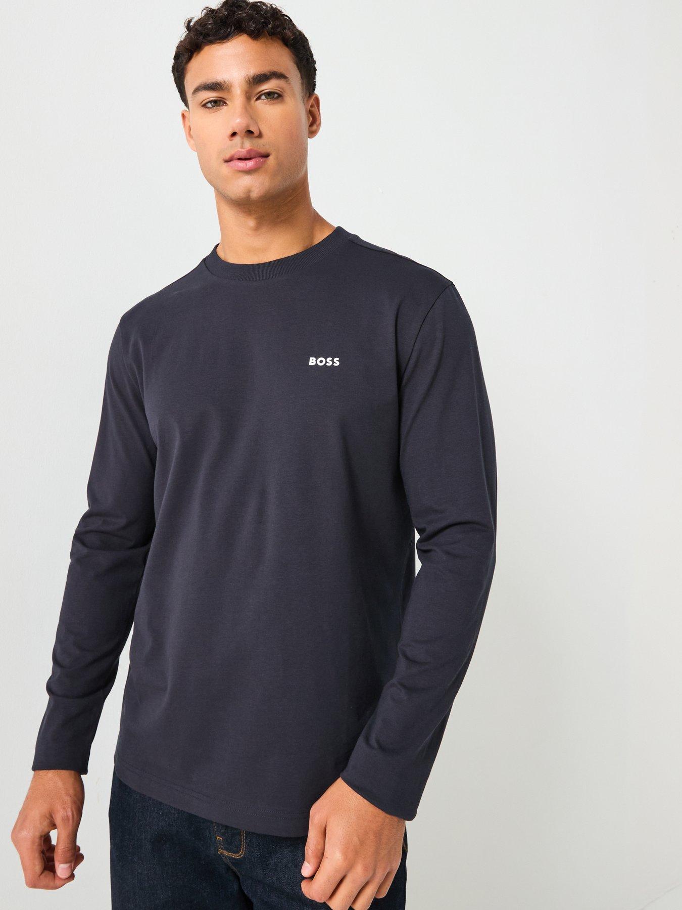  image of boss-long-sleeve-t-shirt-navy