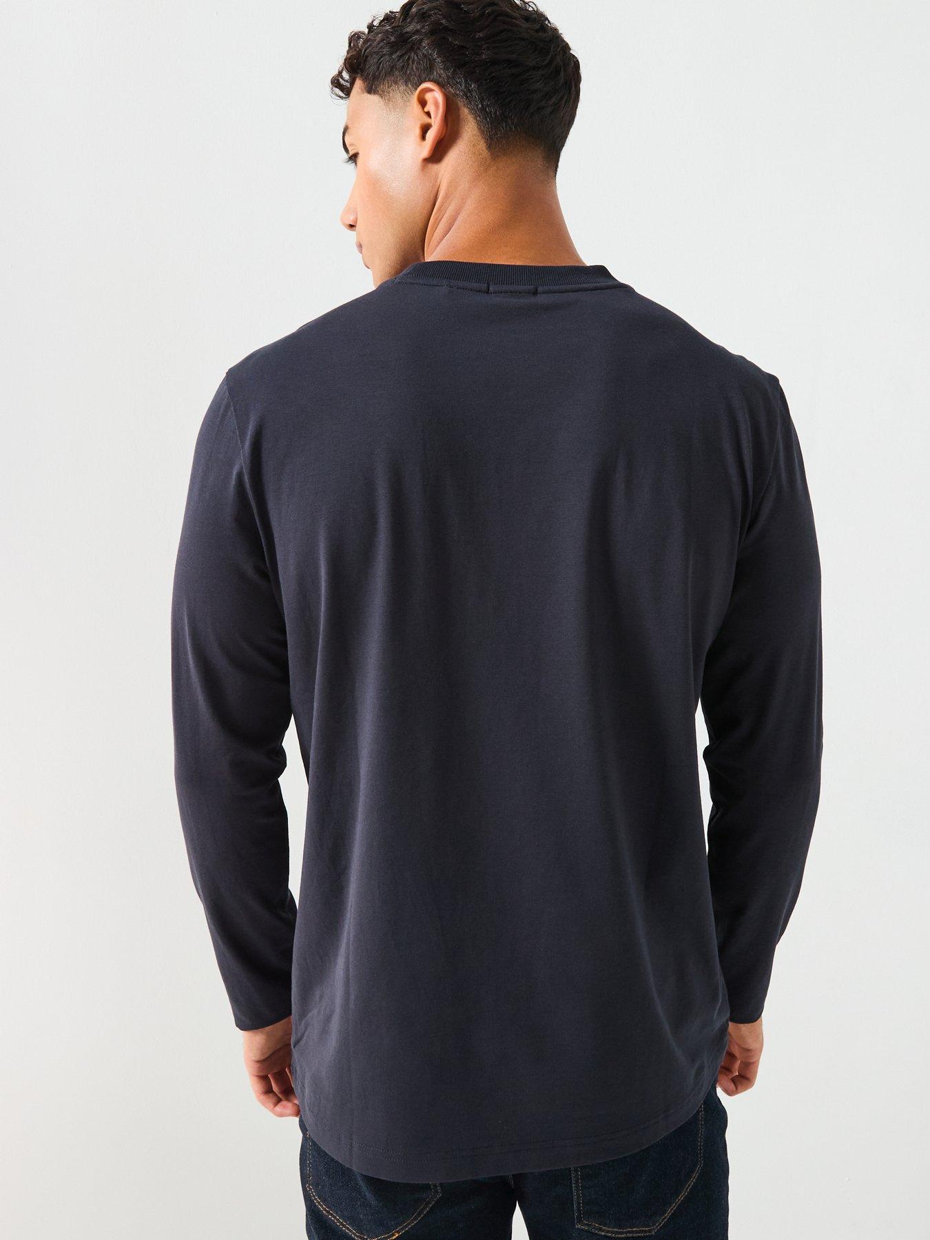 stillFront image of boss-long-sleeve-t-shirt-navy