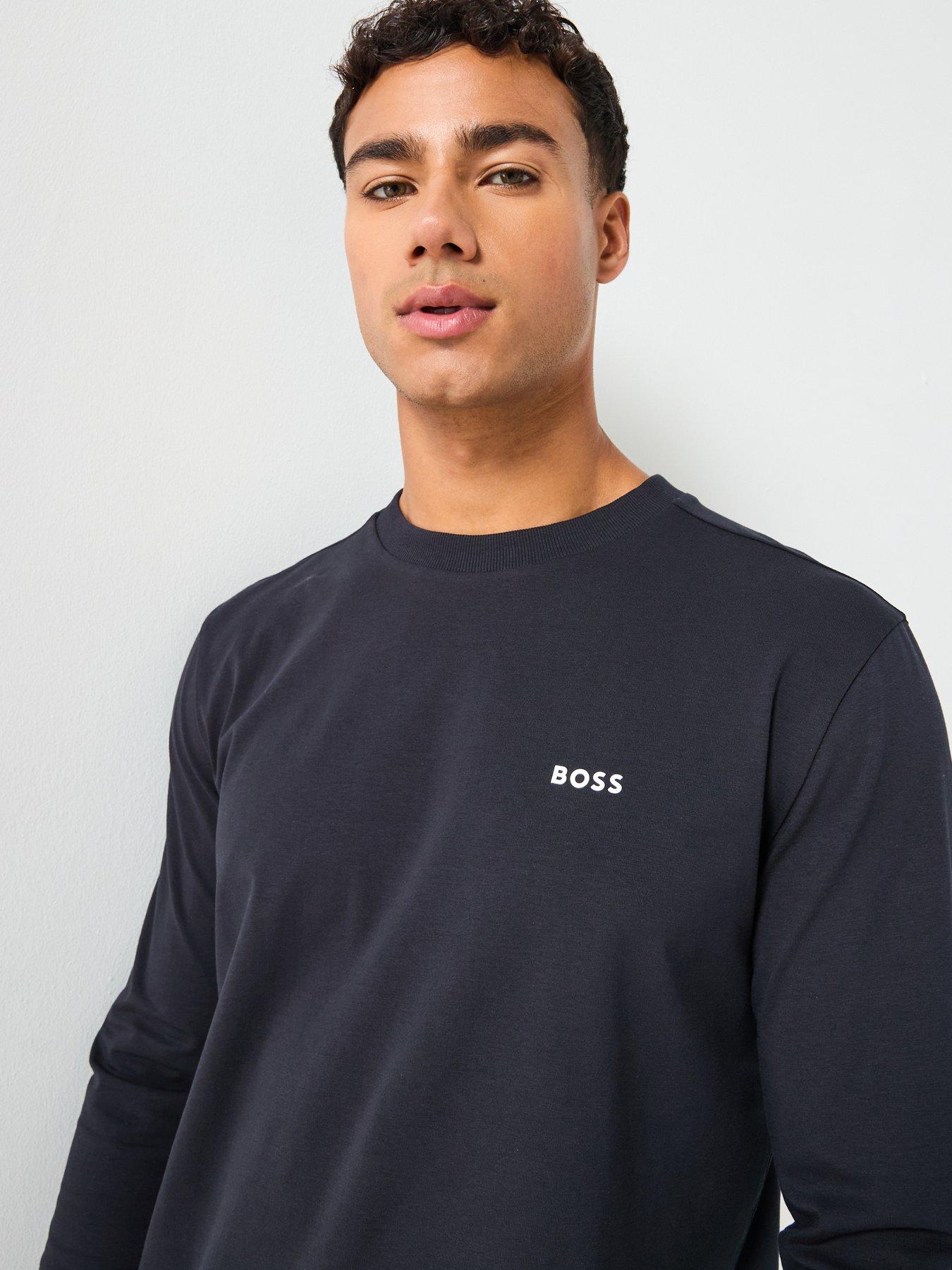  image of boss-long-sleeve-t-shirt-navy