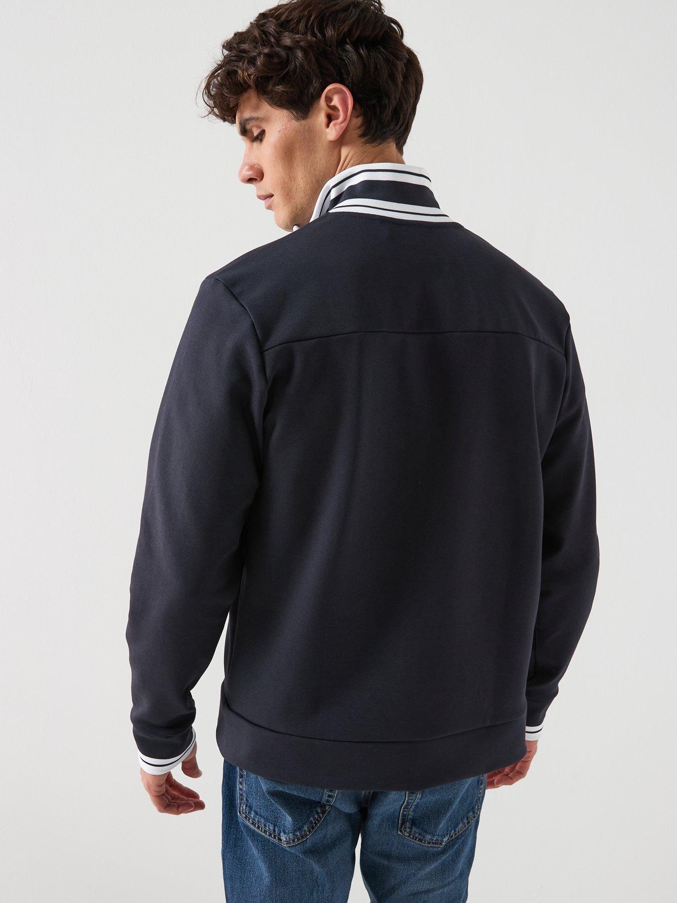 stillFront image of boss-zone-regular-fit-3d-logo-zip-track-top-navy