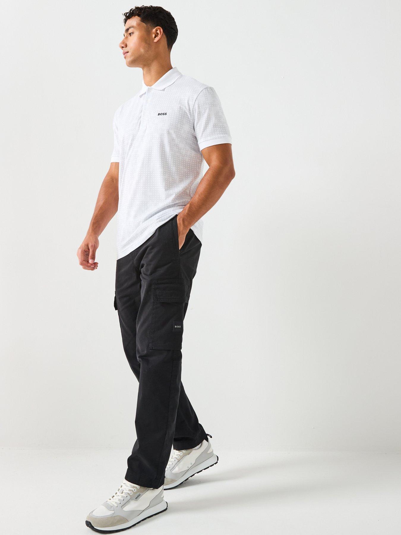 Image 3 of 6 of BOSS Polo Ao Zone Regular Fit Cotton Polo Shirt - White