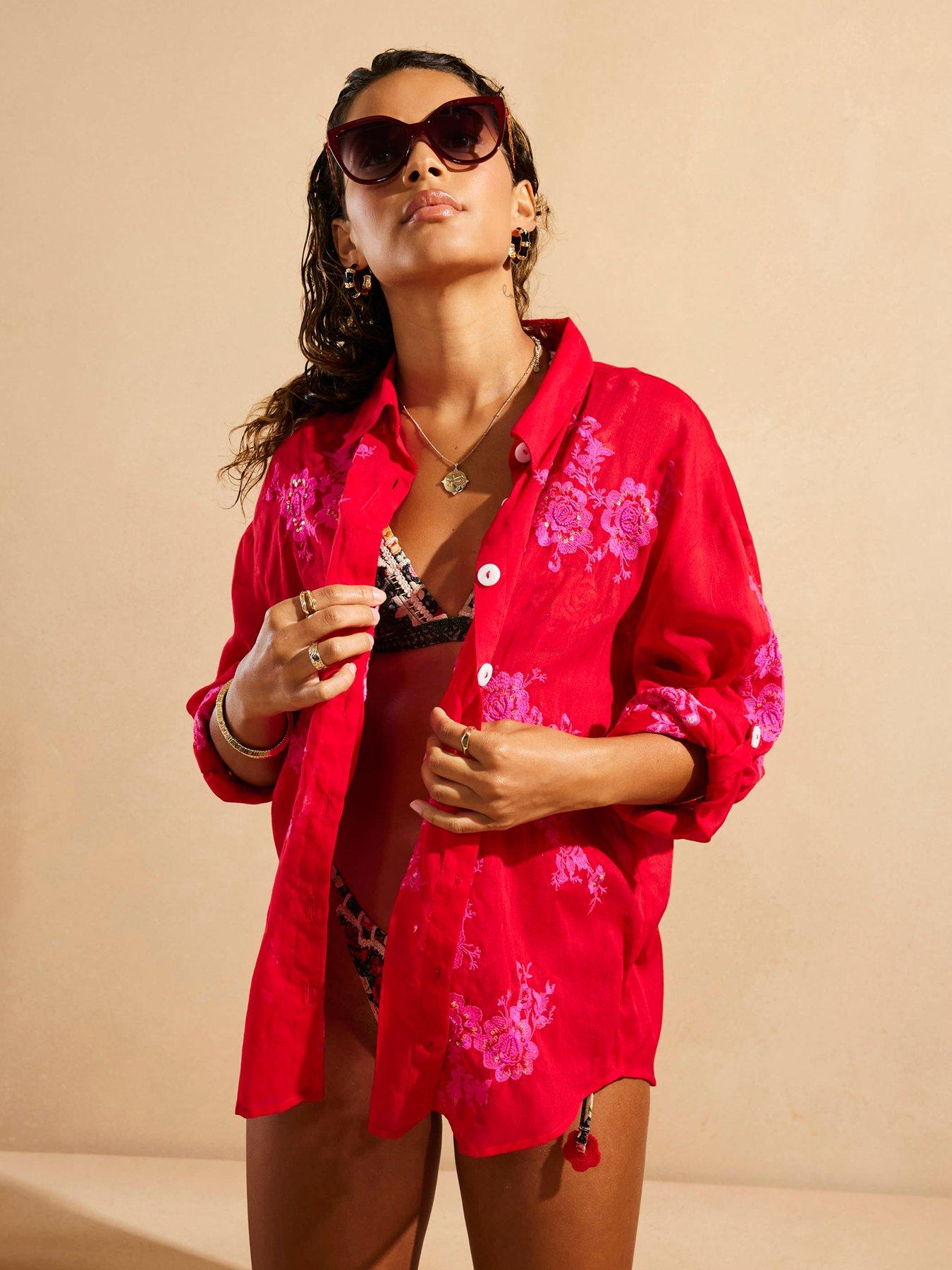 undefined Del Maar Beach Shirt - Red