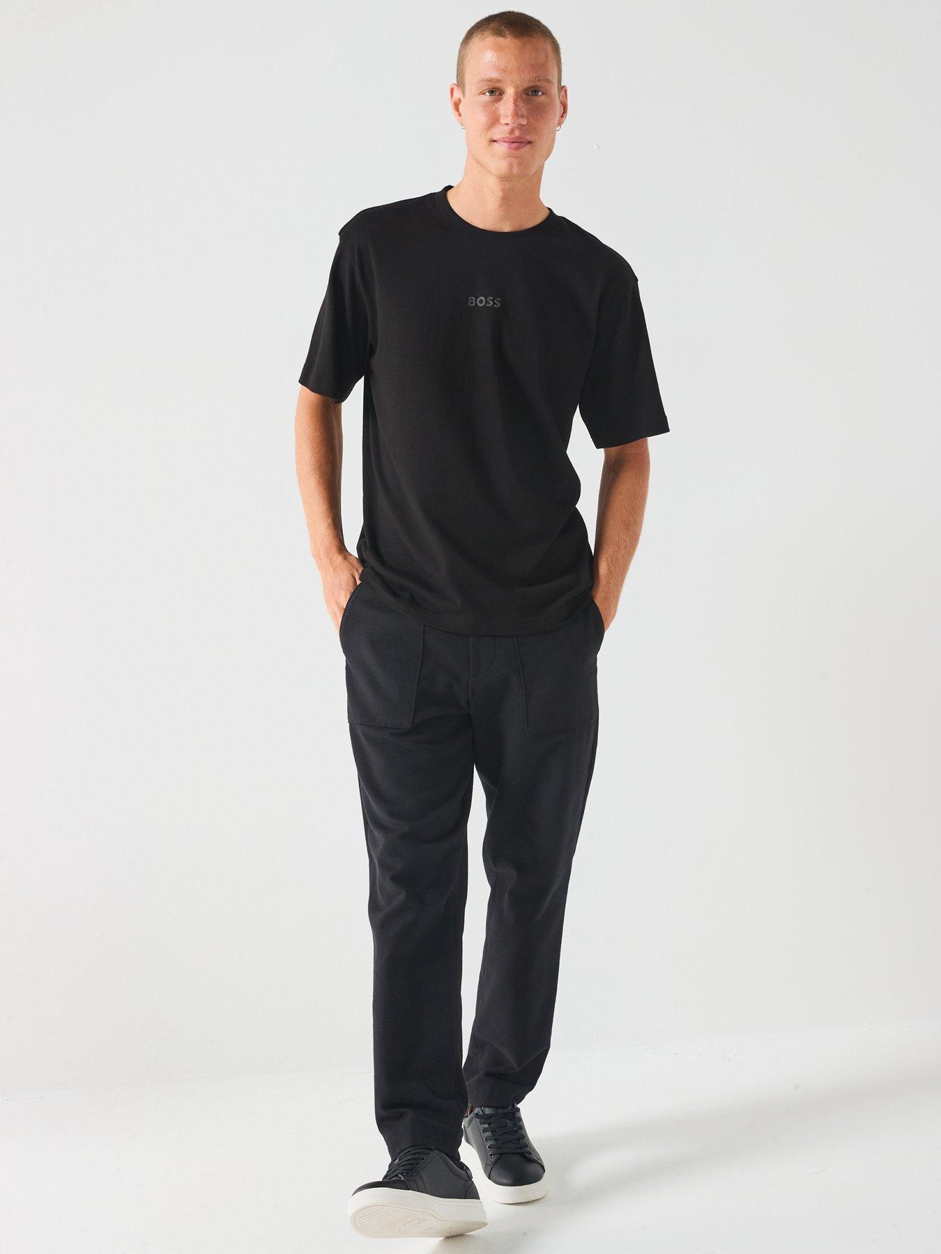 Image 3 of 4 of BOSS Tee 10 Oversize Fit Centre Tonal Logo T-Shirt - Black